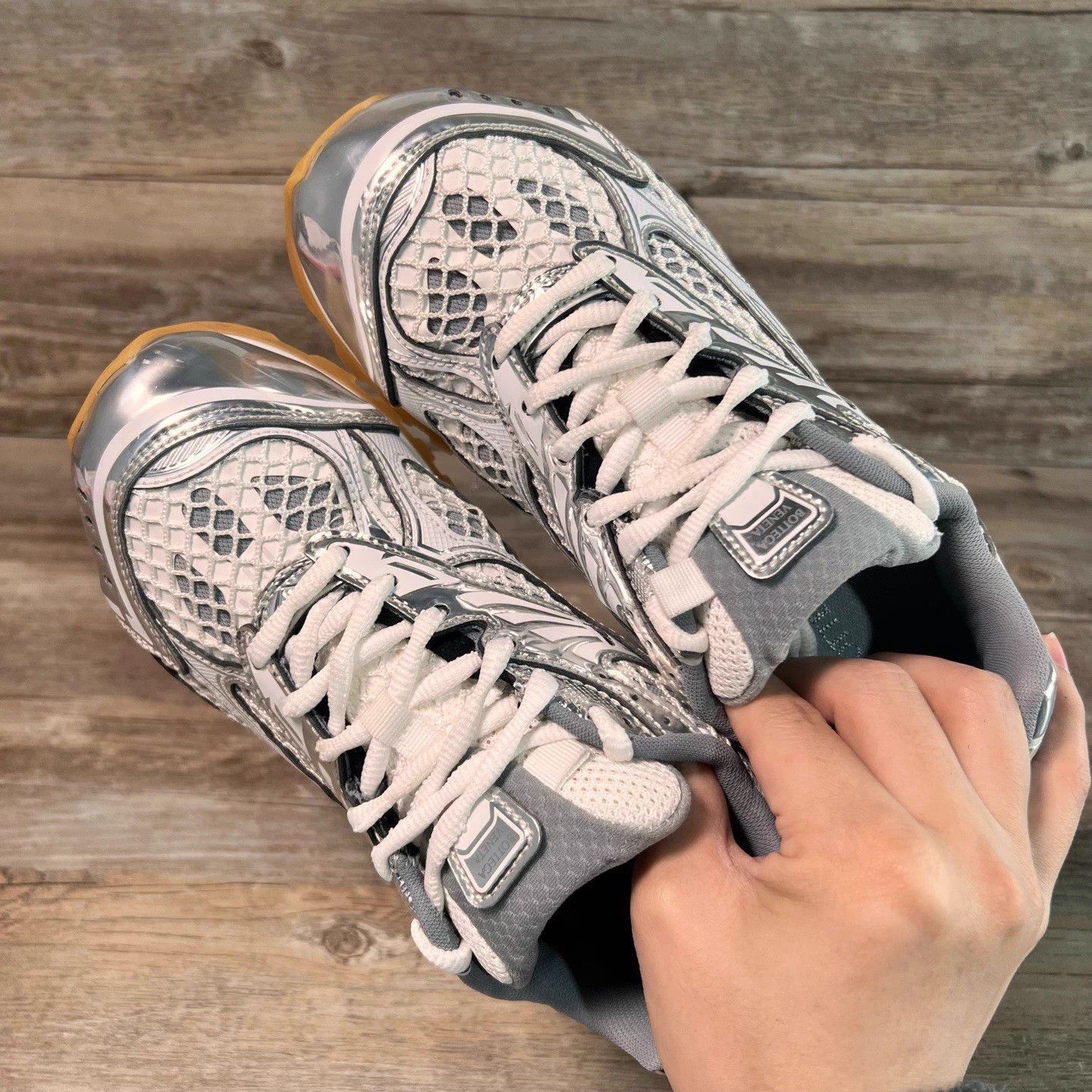 Bottega Veneta BV Orbit Silver Deerupt Trainer Size US 6 / IT 36 - 5 Thumbnail