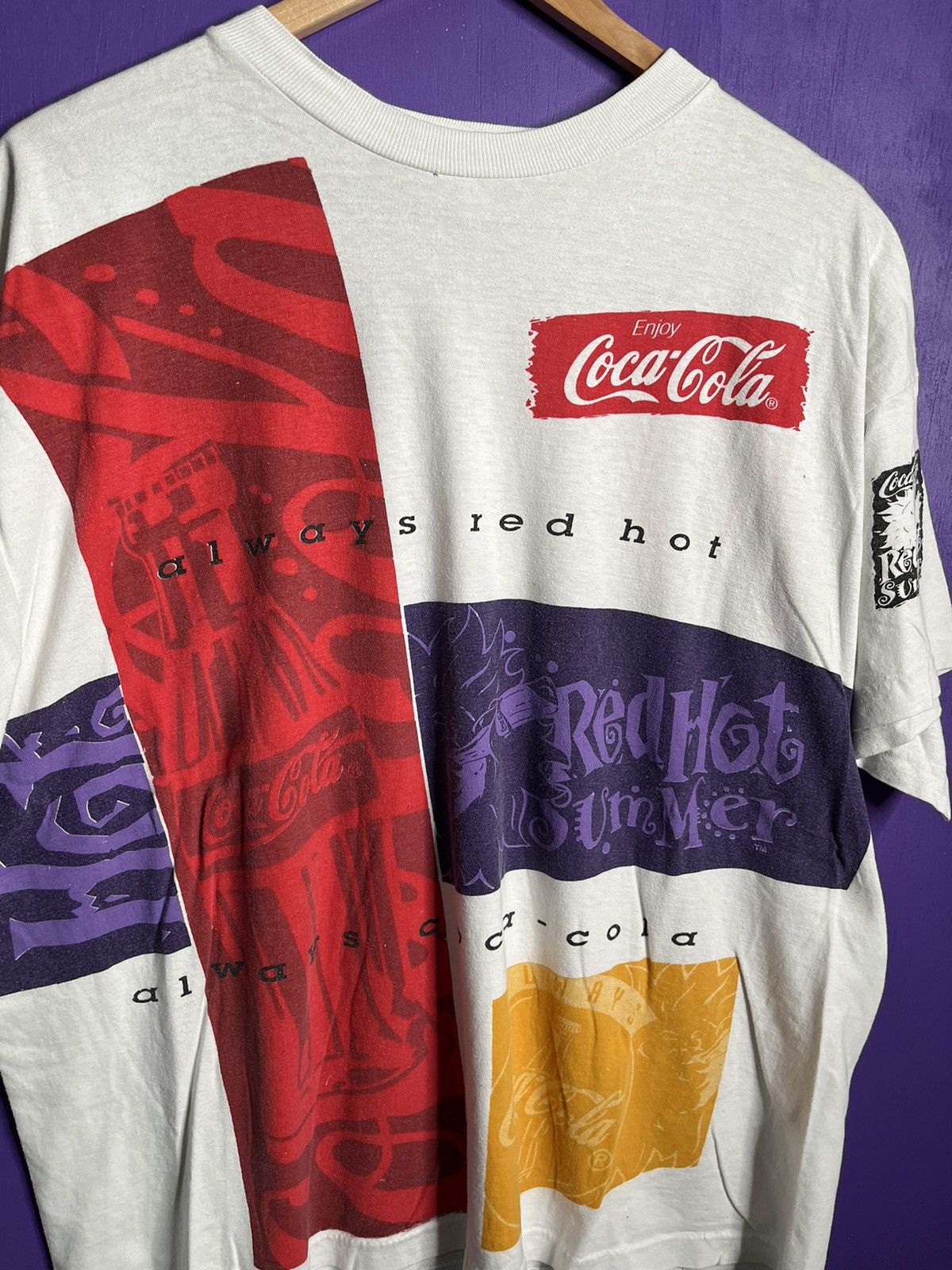 Coca Cola Vintage 90s Coca-cola red hot summer AOP t-shirt Size US XL / EU 56 / 4 - 3 Thumbnail