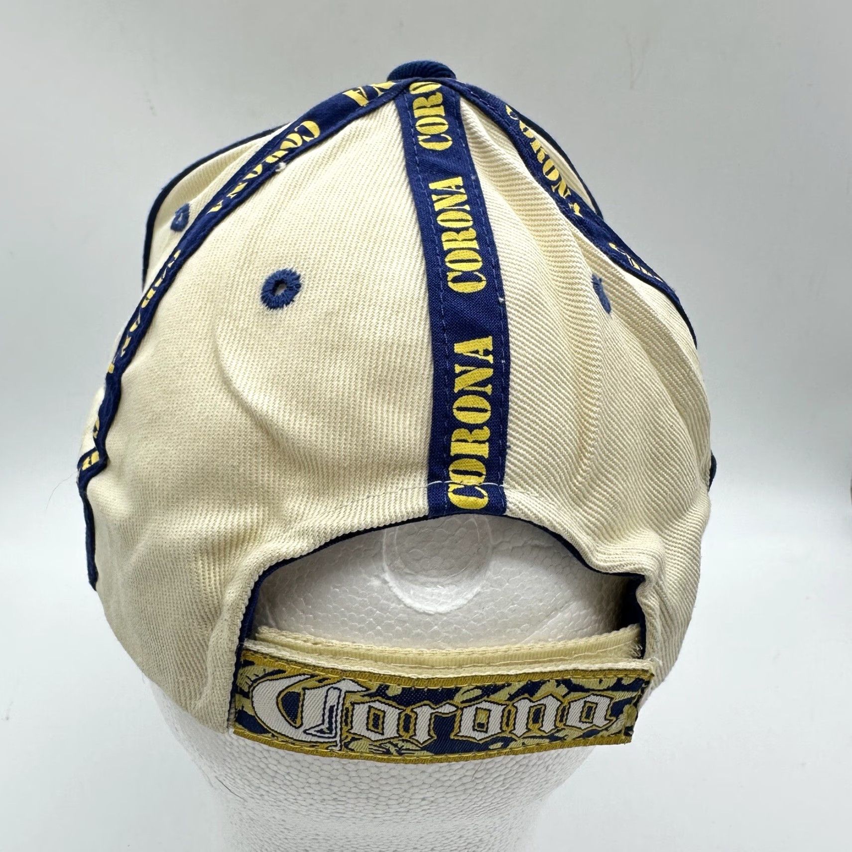 Logo 7 Corona Extra Sturgis Biker Hat Blue Beige Strapback Cap Logo Embroidered Size ONE SIZE - 3 Thumbnail
