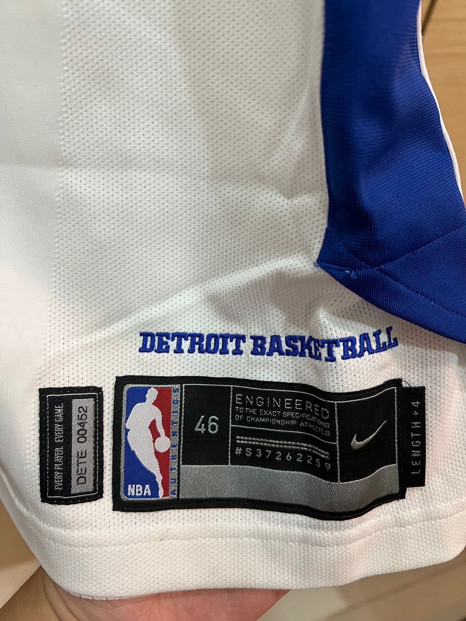 Nike 46 L Detroit Pistons Nike NBA Team Issued NBA Jersey Size US L / EU 52-54 / 3 - 4 Thumbnail