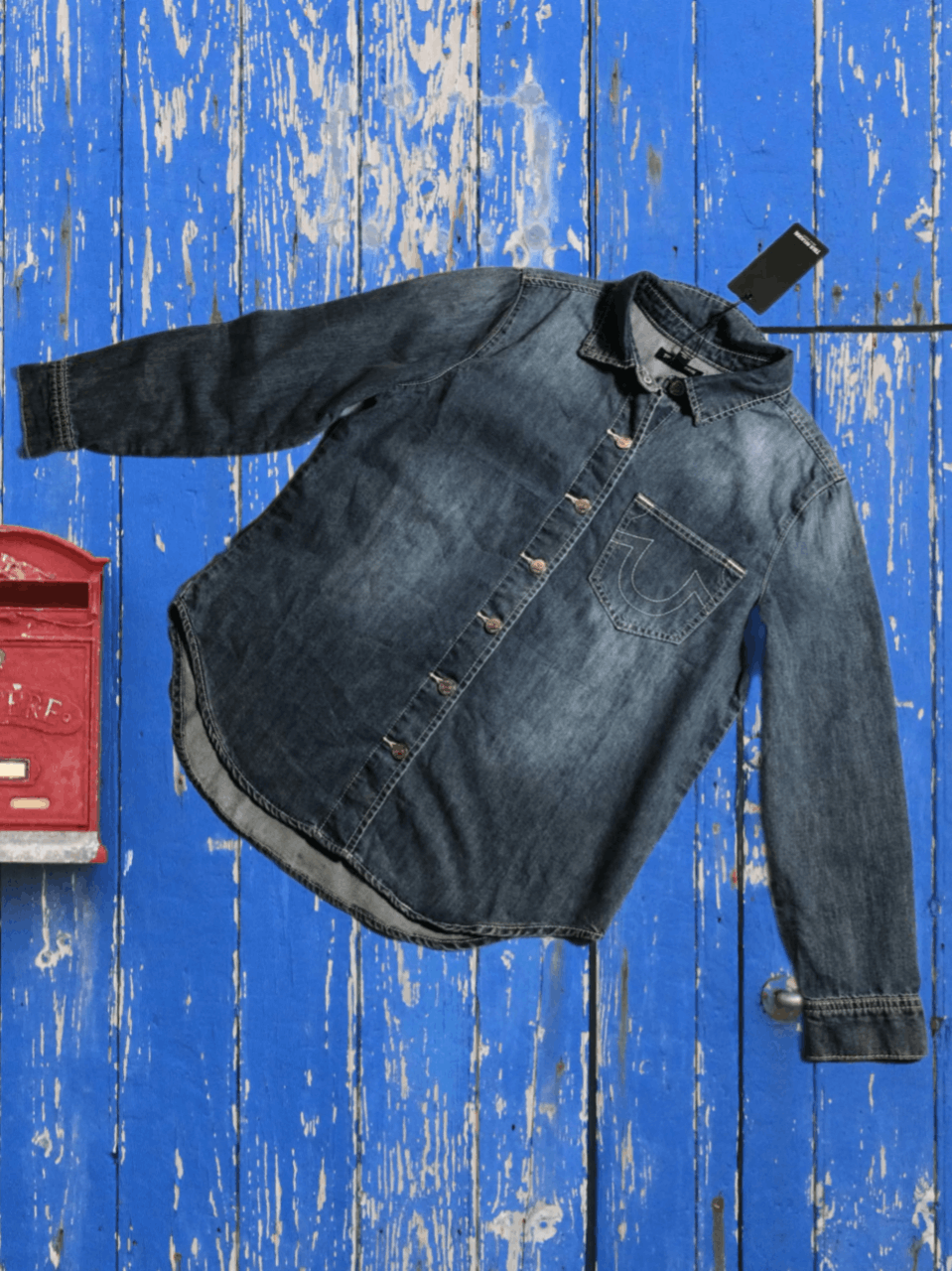 Vintage True Religion denim jeans shirt Y2K logo