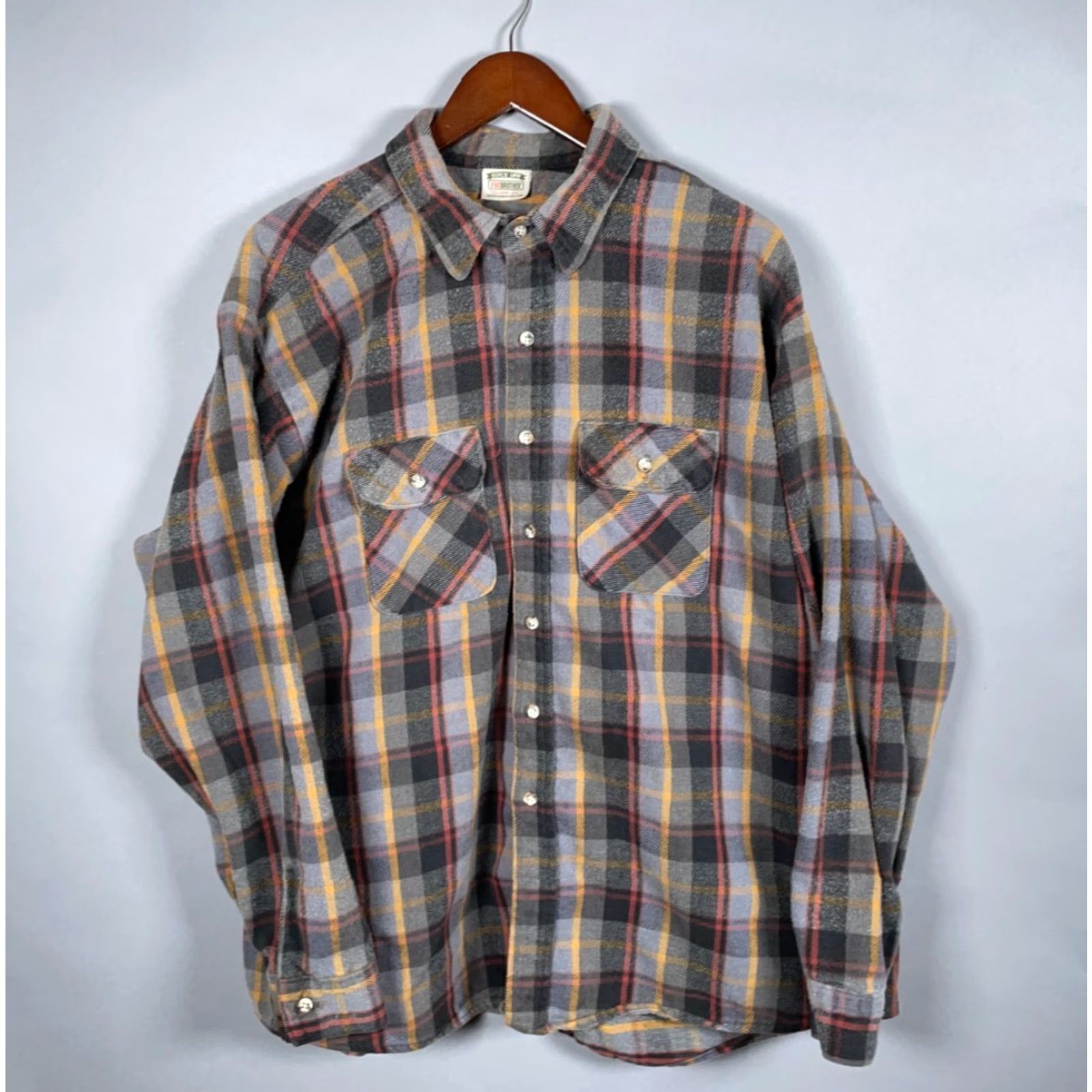 Vintage VINTAGE Five Brother Flannel Shirt Men 3XL Tall Heavyweight Cotton Plaid Gray Red Workwear Fall Winter Size US XXL / EU 58 / 5 - 2 Thumbnail