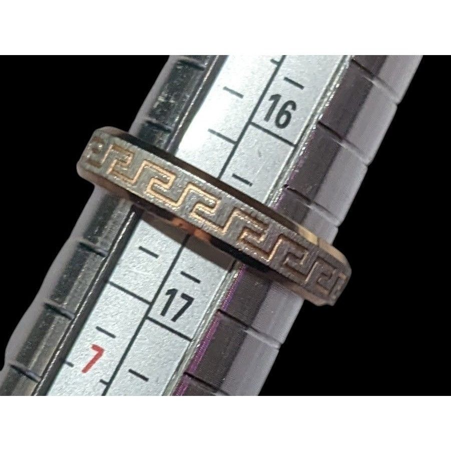 Other Rose Gold Tone Stainless Steel Greek Key Engraved Ring Size Size ONE SIZE - 2 Thumbnail