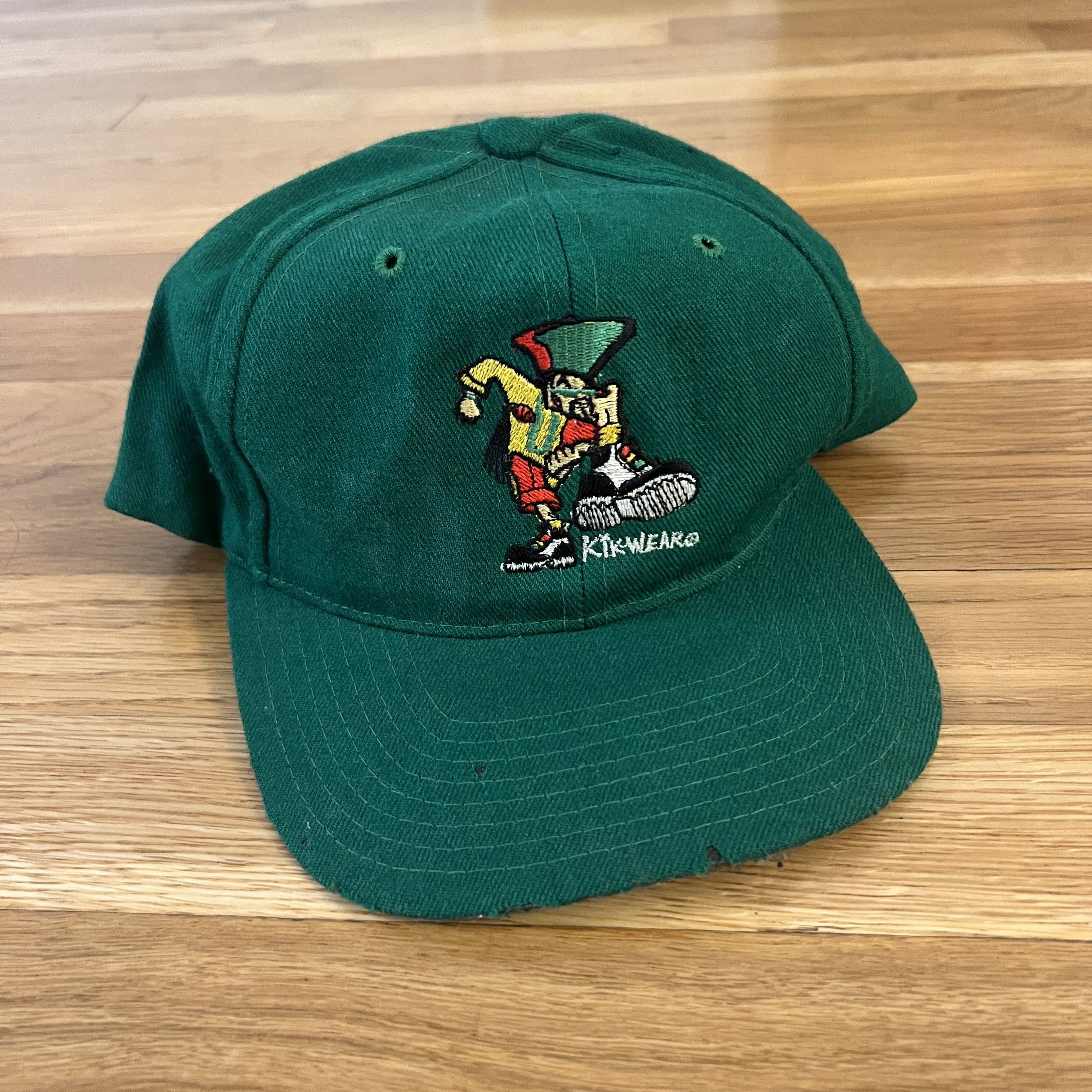 Other Vintage Kikwear Y2K 90s Skater Green Wool Snapback Hat Cap Size ONE SIZE - 1 Thumbnail