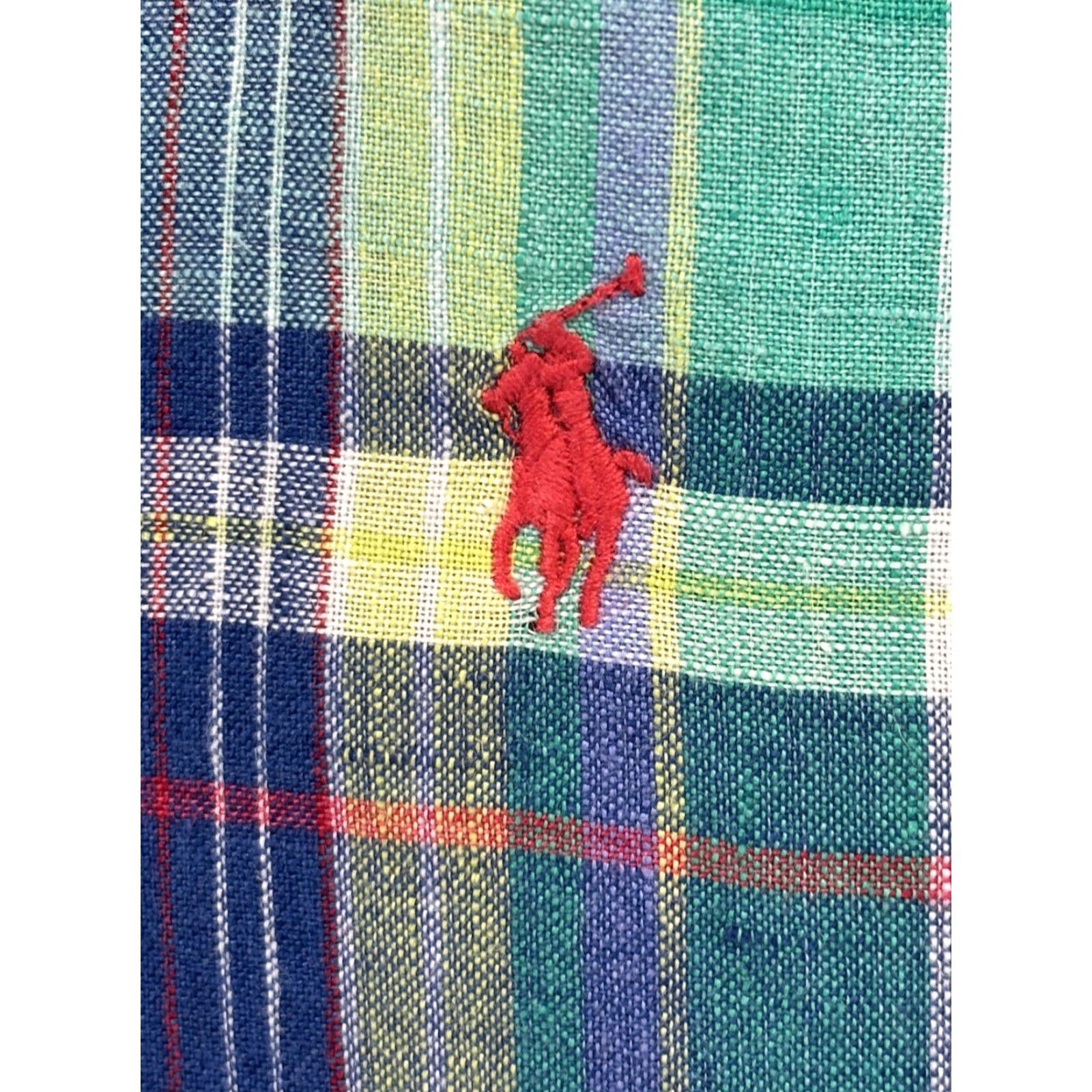 Ralph Lauren Ralph Lauren Linen Button-Up Shirt Mens Small Plaid Beach Vacation Casual Woven Collared Size US S / EU 44-46 / 1 - 4 Thumbnail