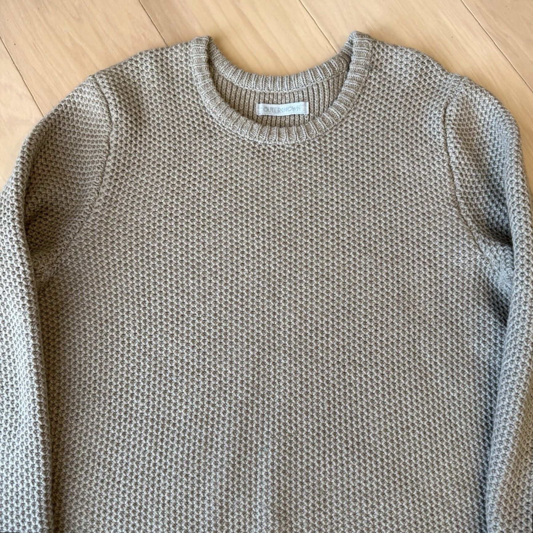 Outerknown Outerknown Eastbank Crew XL Beige Wool Blend Pullover Sweater Minimalist Winter Men Size US XL / EU 56 / 4 - 4 Thumbnail