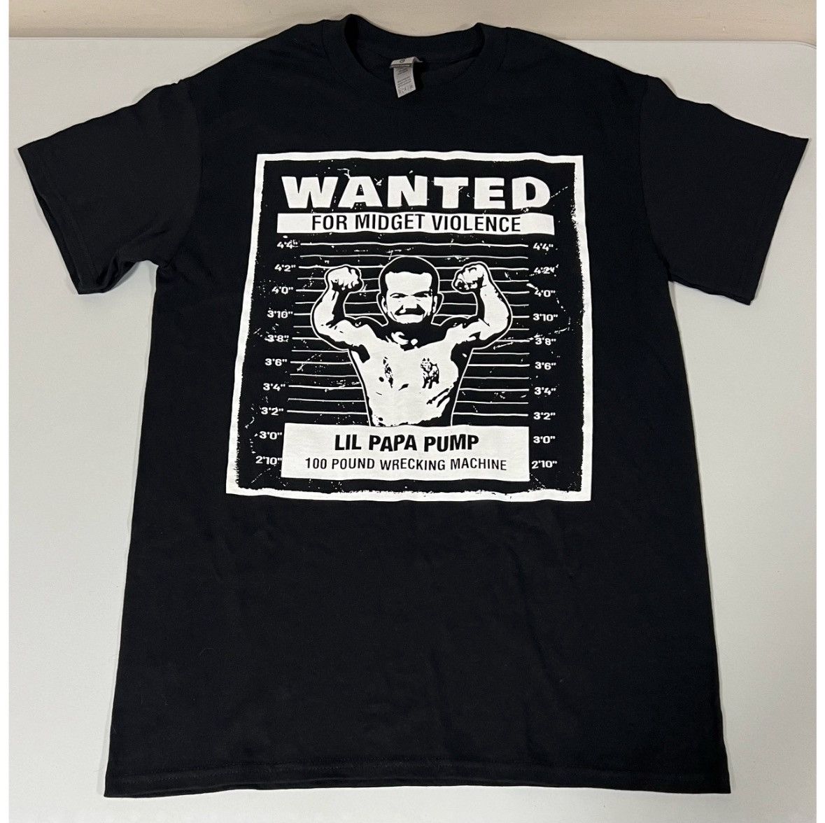 Gildan Black ‘Wanted For Midget Violence’ Wrestling T-Shirt Size S⛓️ Size US S / EU 44-46 / 1 - 1 Thumbnail