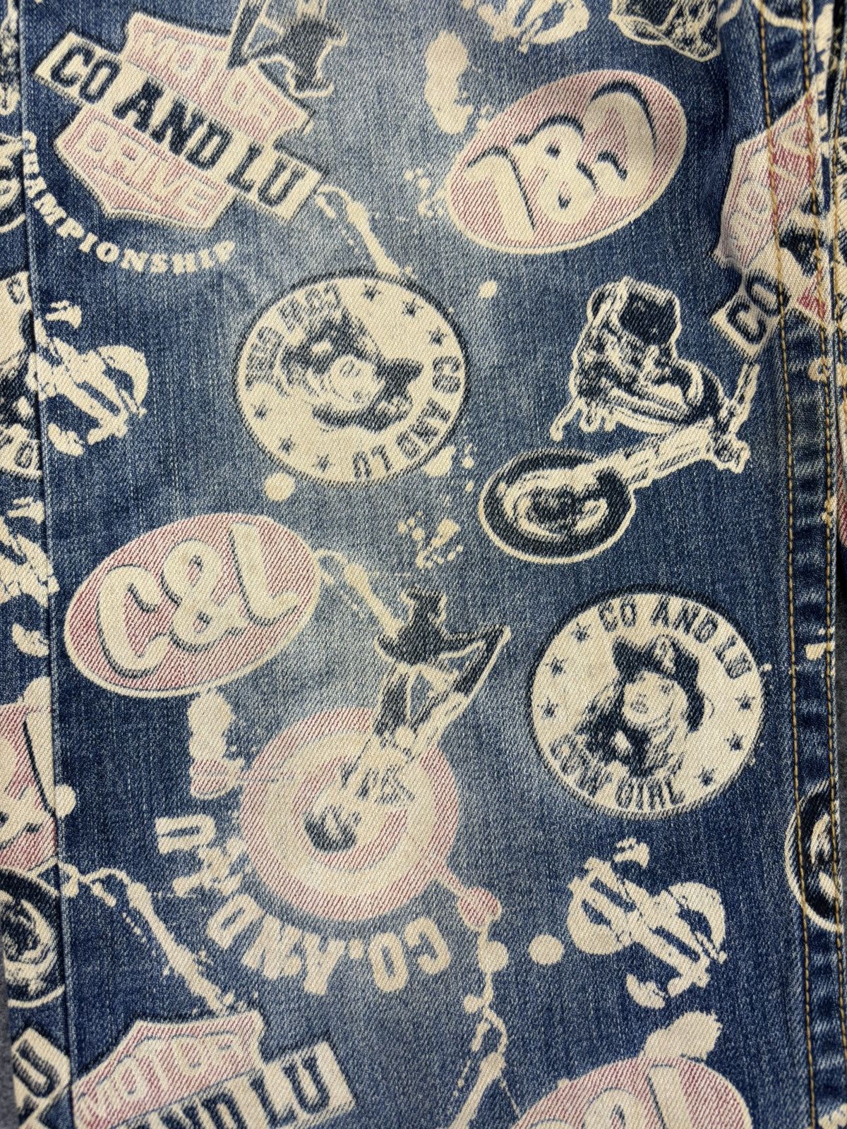 Japanese Brand 💥Hysteric Style💥Co&Lu Full Print Stone Wash Denim F695 Size US 33 - 16 Thumbnail
