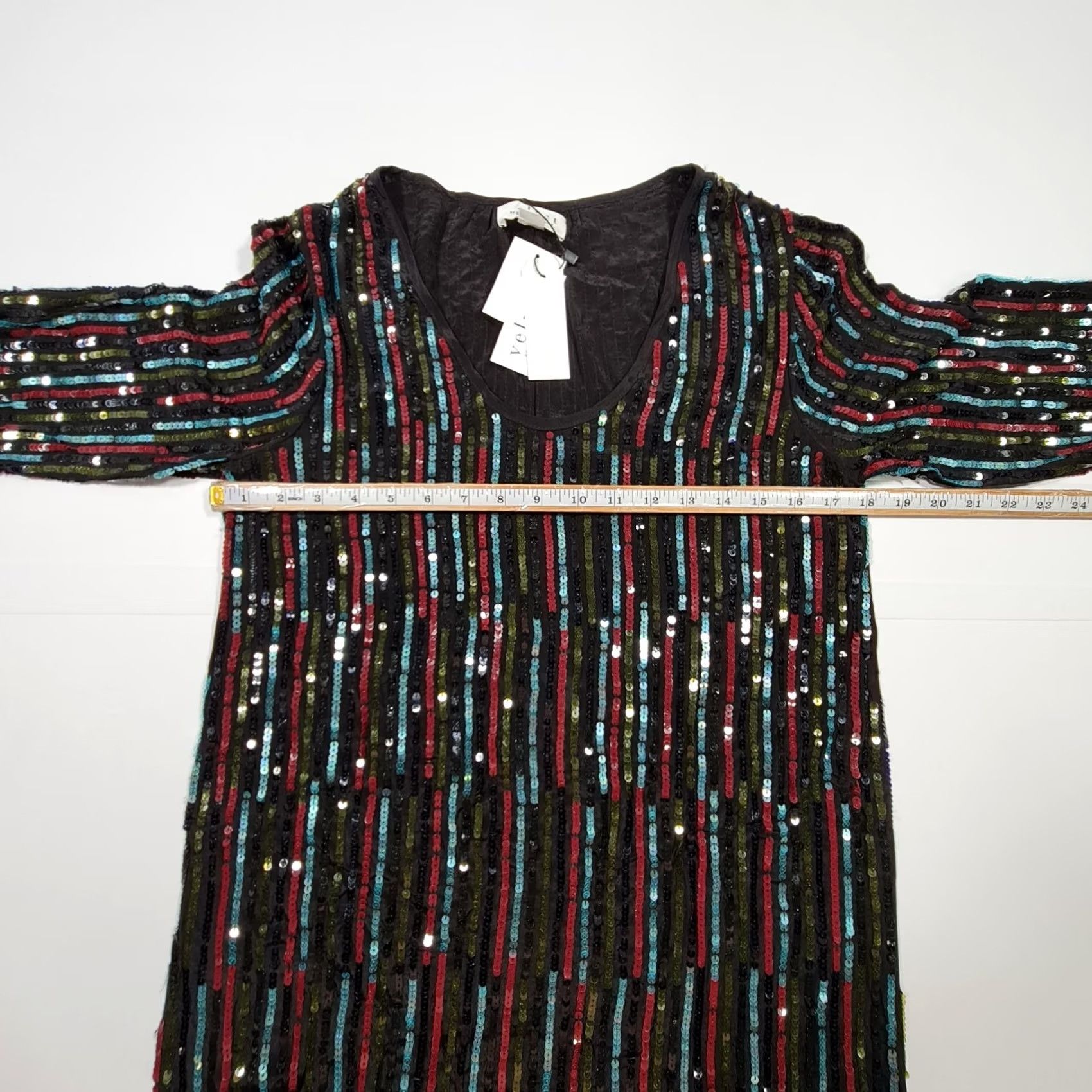 Velvet Velvet by Graham & Spencer Womens Dress Black XS Elisa Retro Sequinned Mini Dress Shirt? Size XS / US 0-2 / IT 36-38 - 5 Thumbnail