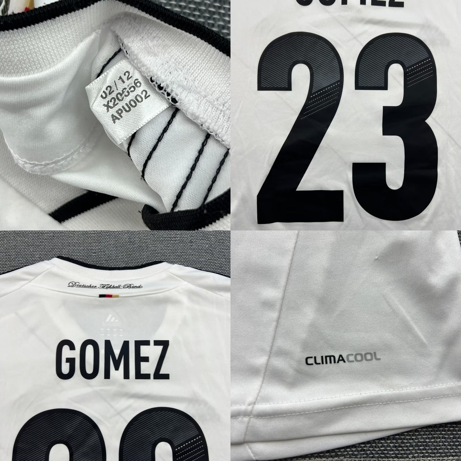 Adidas Germany 2012 2013 Mario Gomez Home Adidas Shirt Football Mens Medium White Jersey Shirt Size US M / EU 48-50 / 2 - 9 Thumbnail