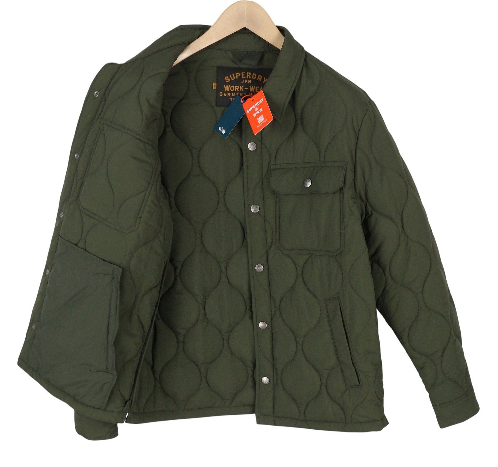 Superdry Surplus Liner M Green Quilted Padded Snap 87139 Size US M / EU 48-50 / 2 - 4 Thumbnail