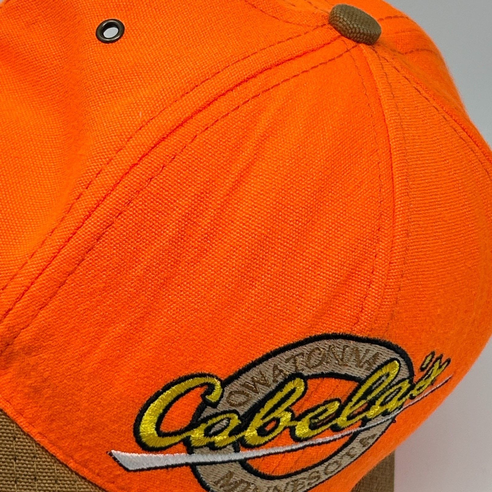 Cabelas Vintage Cabelas Hat Baseball Cap Owatonna Minnesota Orange Size ONE SIZE - 7 Thumbnail