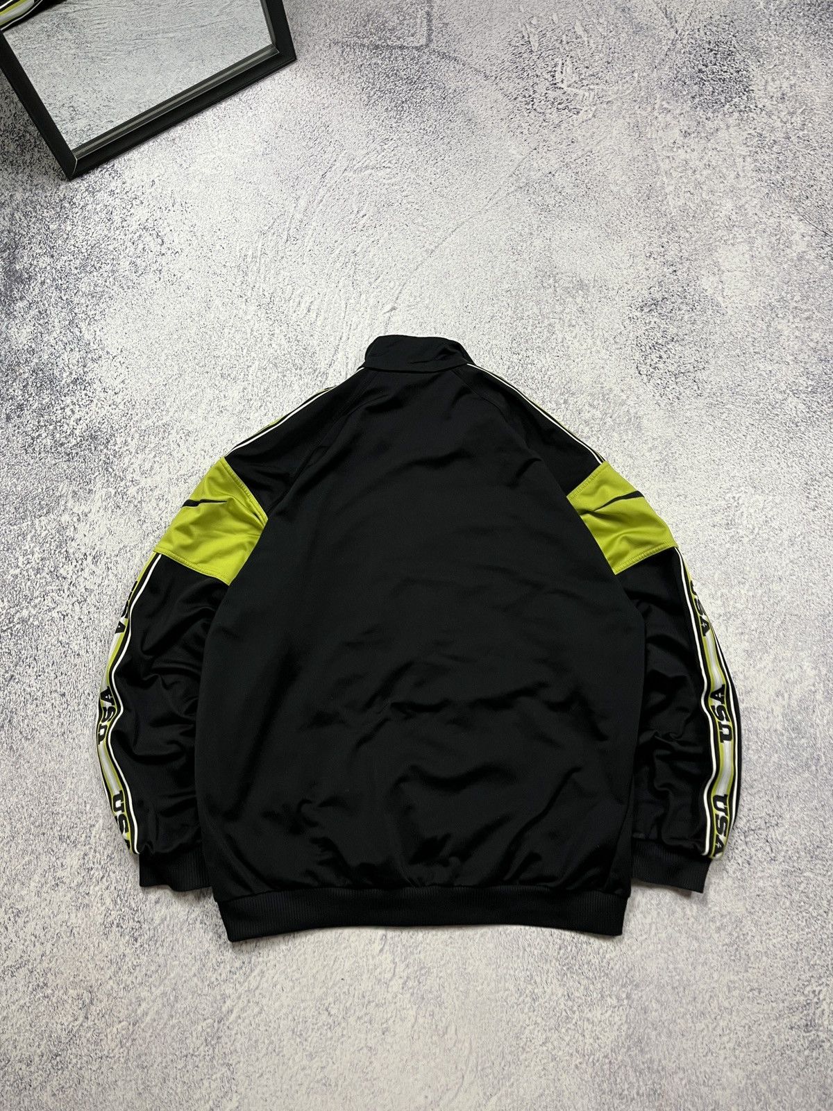 Nike × Vintage Vintage Nike 90s Big Swoosh USA Lampas Track Jacket Rare Y2k Size US M / EU 48-50 / 2 - 6 Thumbnail