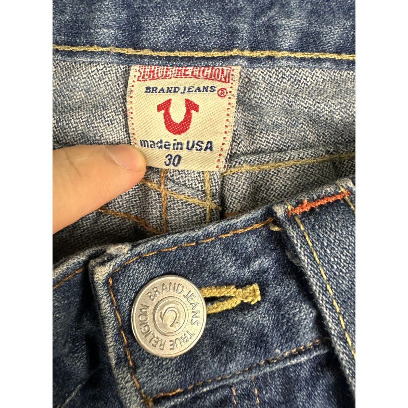 True Religion VINTAGE True Religion Jeans Womens 30 Blue Medium Wash Low Rise Flare Distressed Joey Way? Size 30" / US 8 / IT 44 - 5 Thumbnail