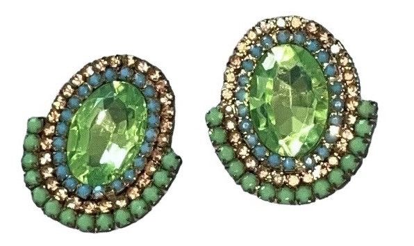 Vintage Art Deco Vintage Czech Crystal Oversized Earrings Size ONE SIZE - 4 Thumbnail