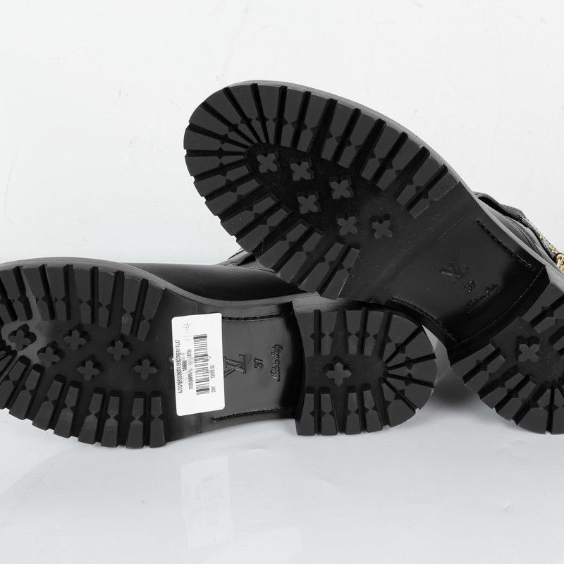 Louis Vuitton Louis Vuitton Black Leather Ankle Boots with Metal Buckle - Size US 6.5 / EU 39-40 - 9 Thumbnail