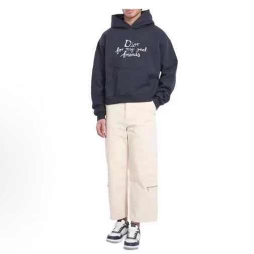 Dior Dior 25 New Script Embroidered Logo Longsleeve Hoodie Navy S Size US S / EU 44-46 / 1 - 7 Thumbnail