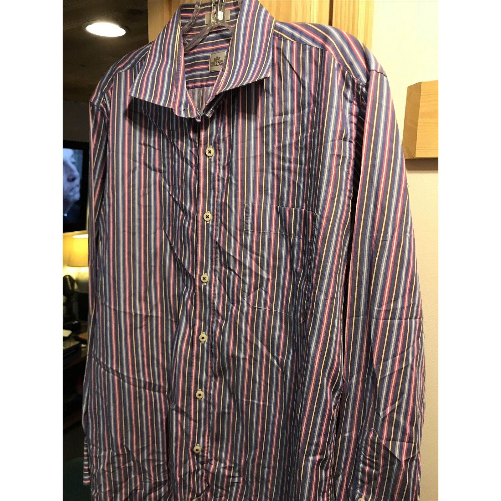 Peter Millar Peter Millar Men’s M Multicolor Striped Button Cotton Shirt Size US M / EU 48-50 / 2 - 6 Thumbnail