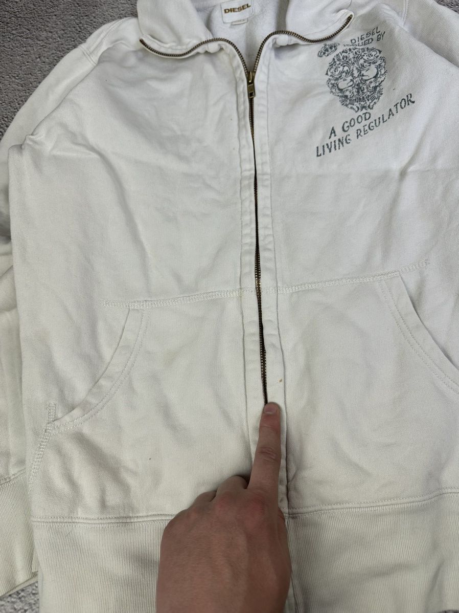 Diesel × Vintage Vintage Diesel Industry Zip Hoodie Y2K Distressed Faded Size S / US 4 / IT 40 - 7 Thumbnail