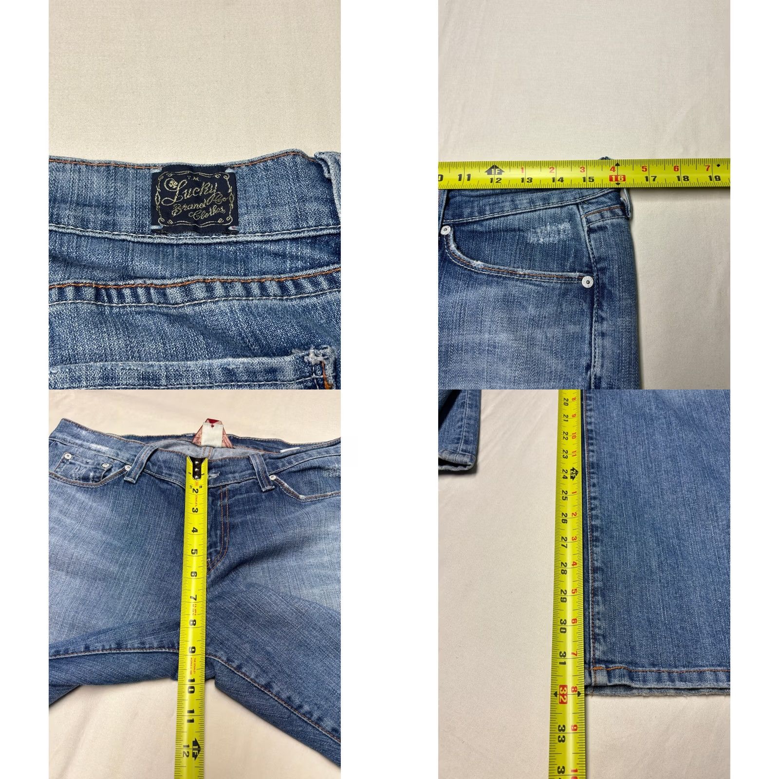 Lucky Brand Lucky Brand Classic Rider Jeans Womens 28 x 32 Medium Wash Bootcut Spandex Cotton Blend 5-Pocket Denim USA Size 28" / US 6 / IT 42 - 8 Thumbnail