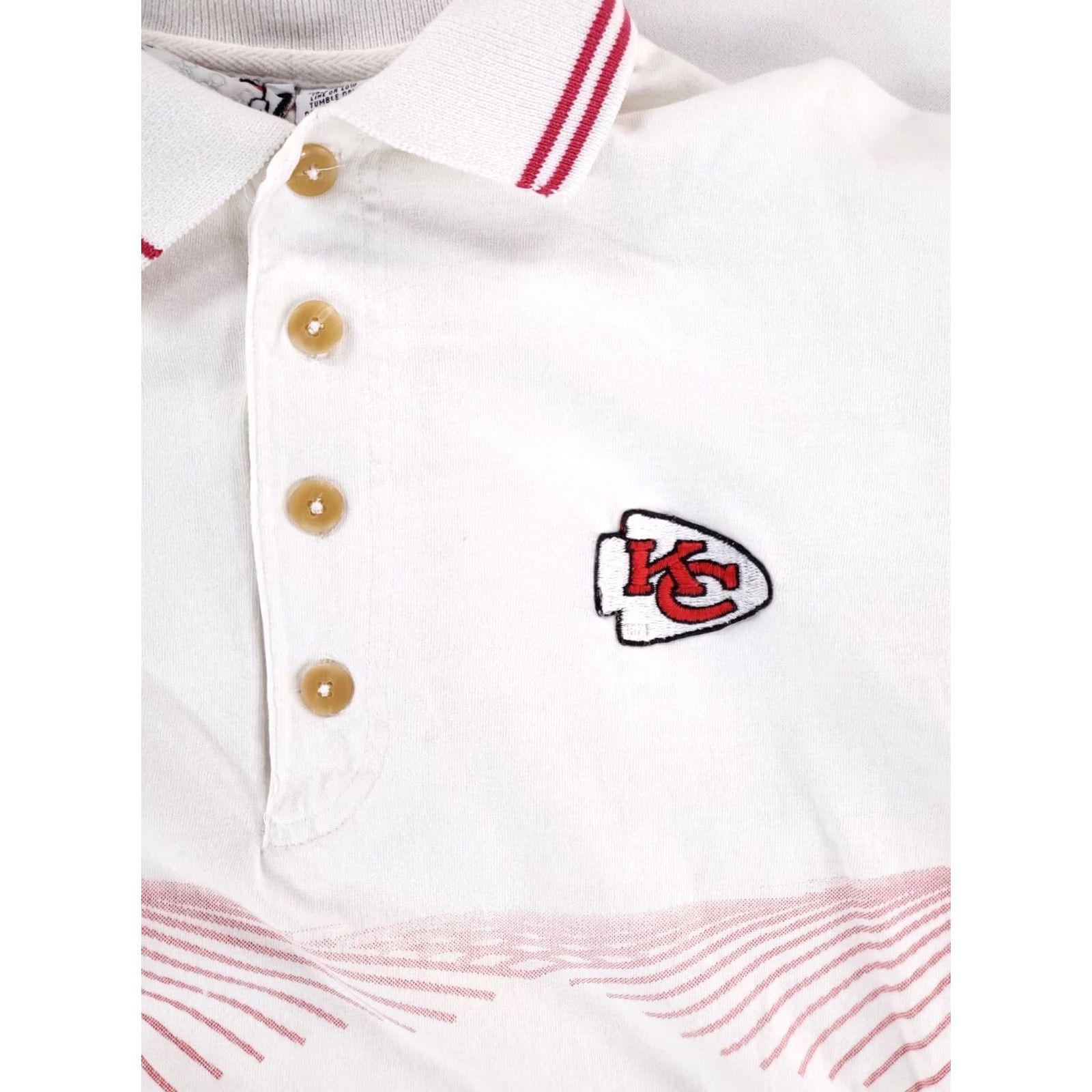 Vintage VINTAGE Kansas City Chiefs True Fan Polo Shirt White Short Sleeve Mens M 90s Y2K Fan Shirt Mans Size US M / EU 48-50 / 2 - 3 Thumbnail