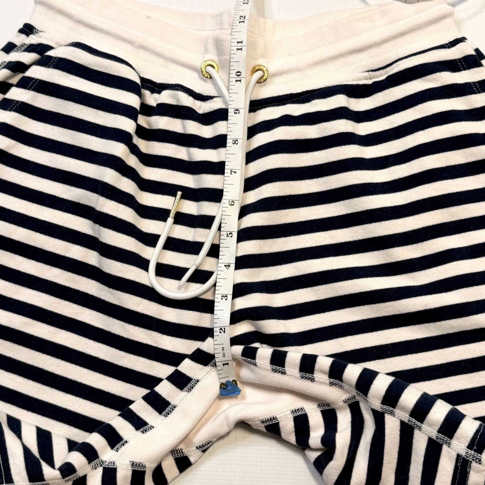Vintage October's Very Own Shorts Mens Medium Blue White Stripe Fleece Sweat Drawstring Size US 31 - 6 Thumbnail