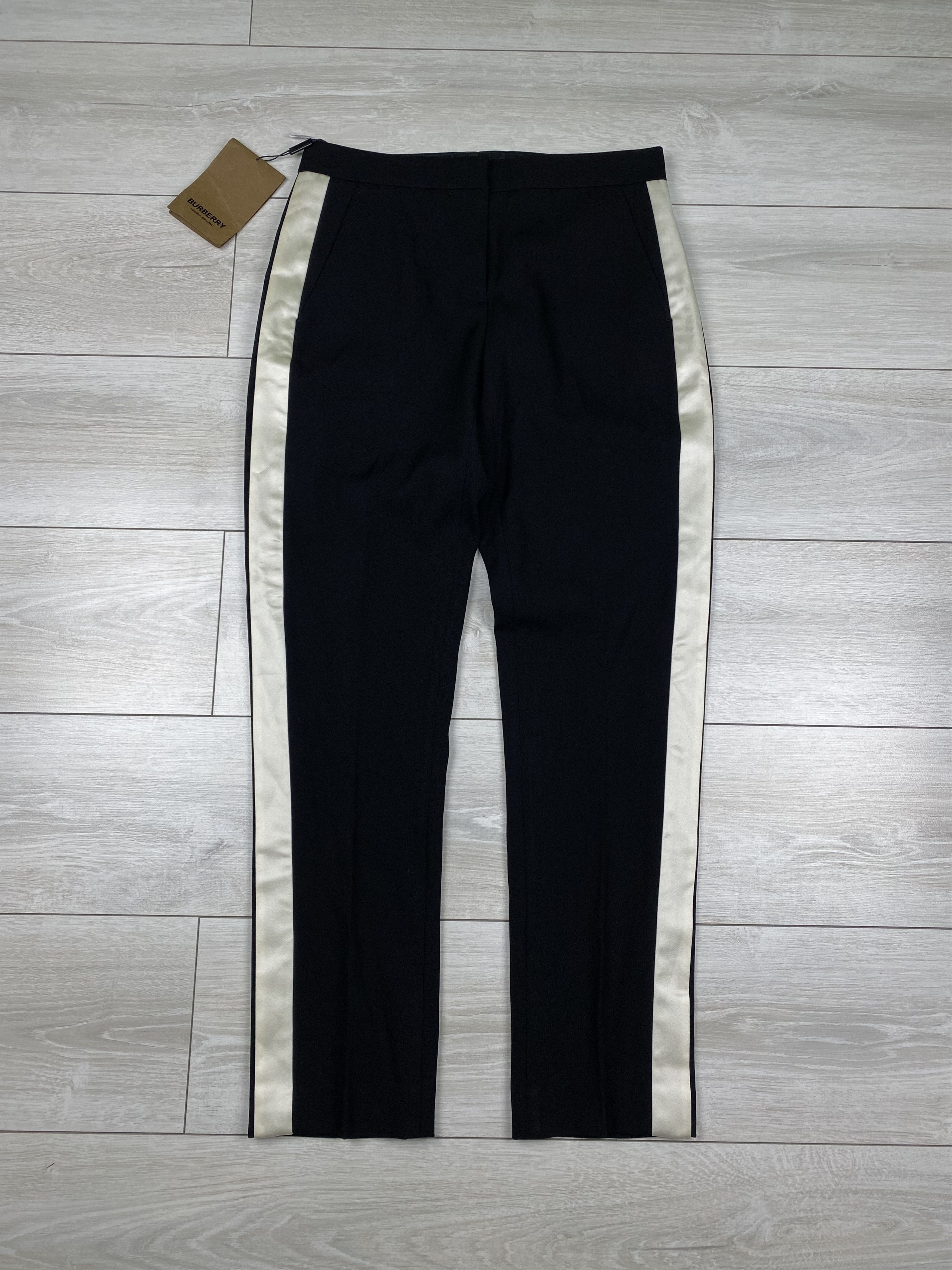 Burberry Hanover Stripe Wool Stright Fit Tailored Trousers