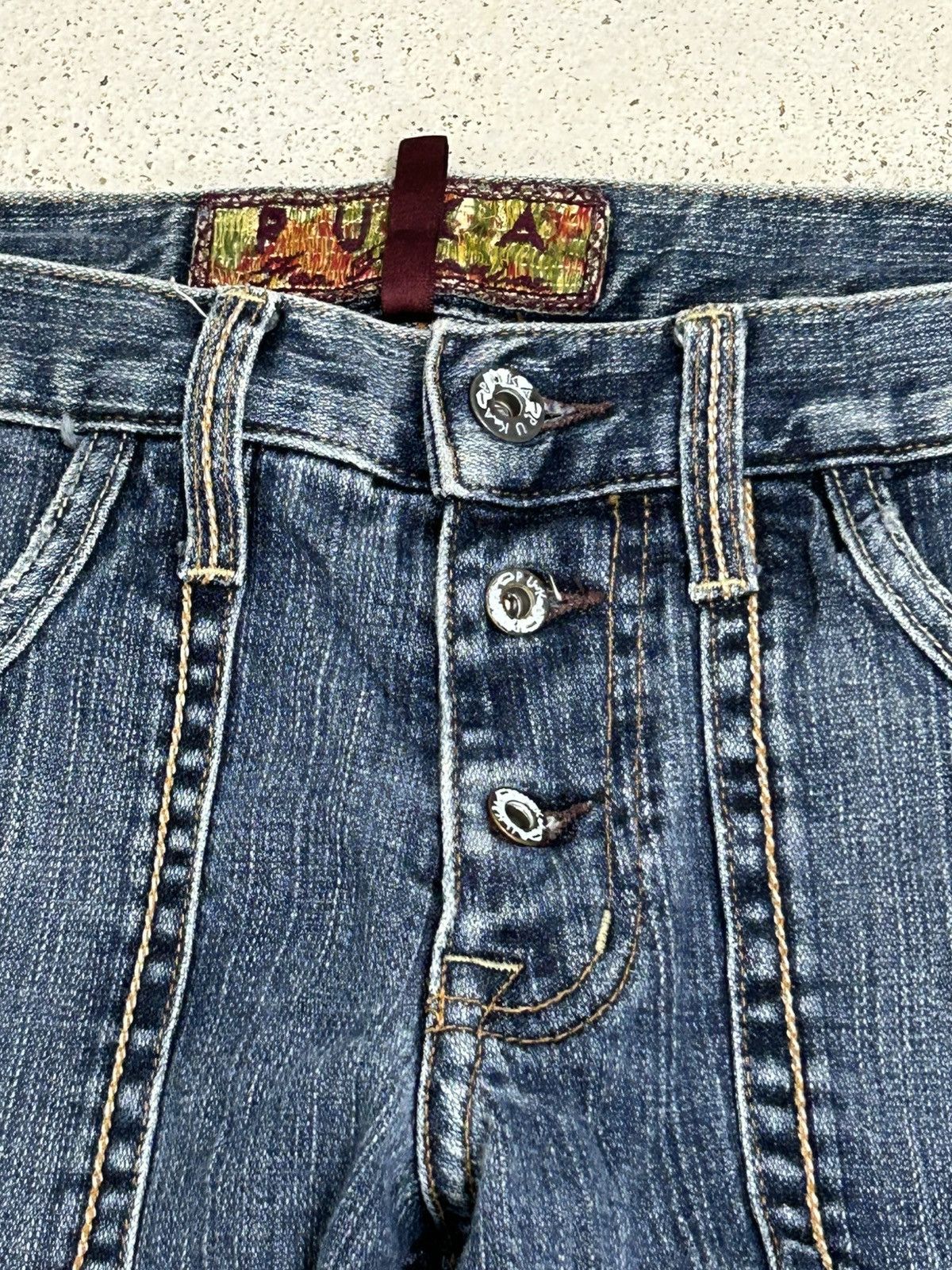 GOSTAR DE FUGA Vintage Puka Flare Carpenter Jean Double Pocket Utility Styl Size US 32 / EU 48 - 8 Thumbnail
