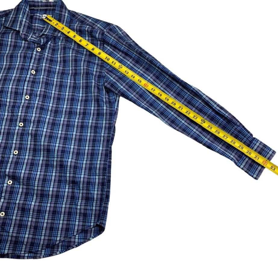 Peter Millar Peter Millar Shirt Men Long Sleeve Button-Down Blues Purple Plaid Medium Size US M / EU 48-50 / 2 - 4 Thumbnail