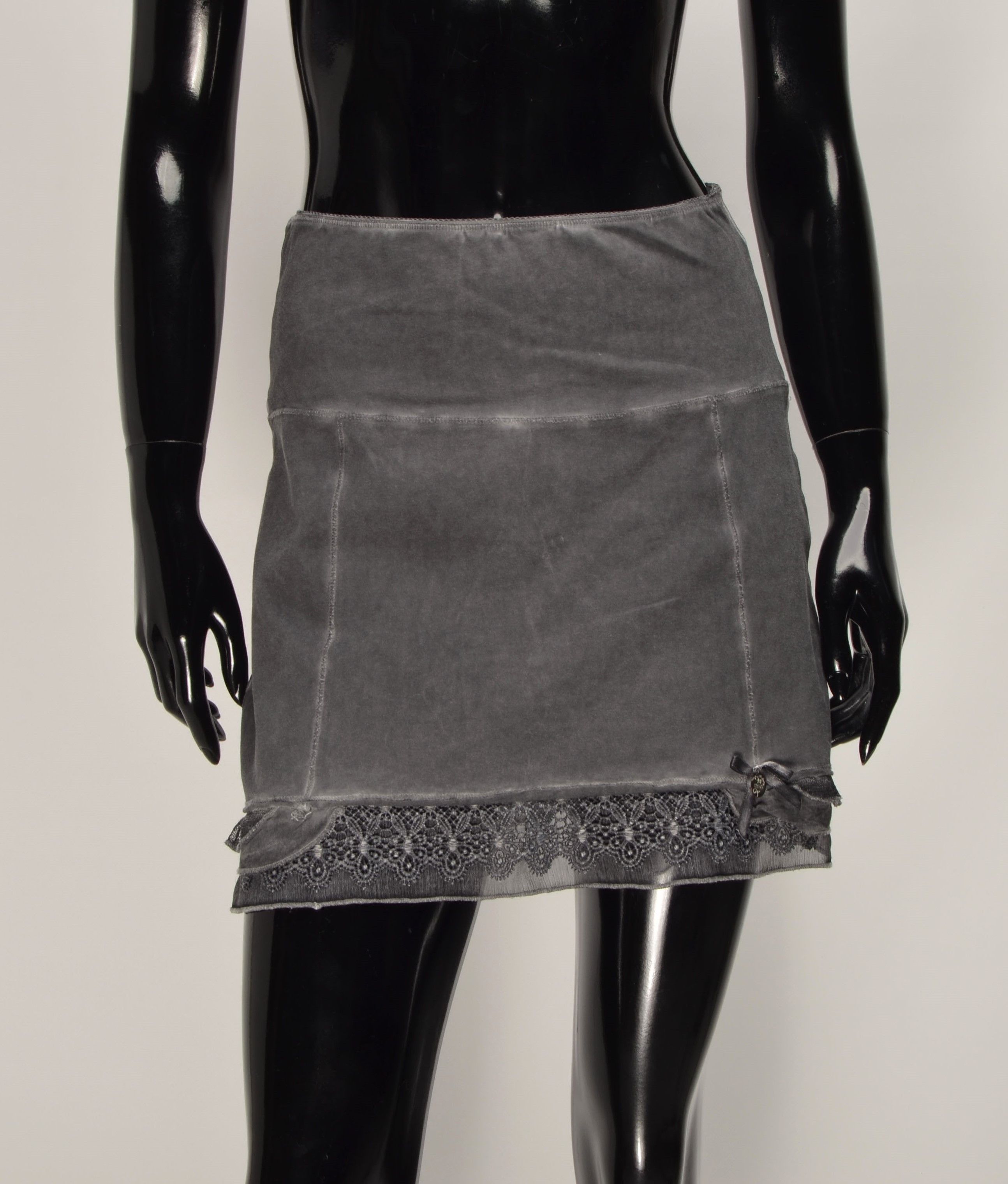 Designer × Vintage Vintage Tredy Y2K Fairy Cottage Gray Mini Skirt Size 25" / US 0 / IT 36 - 1 Thumbnail