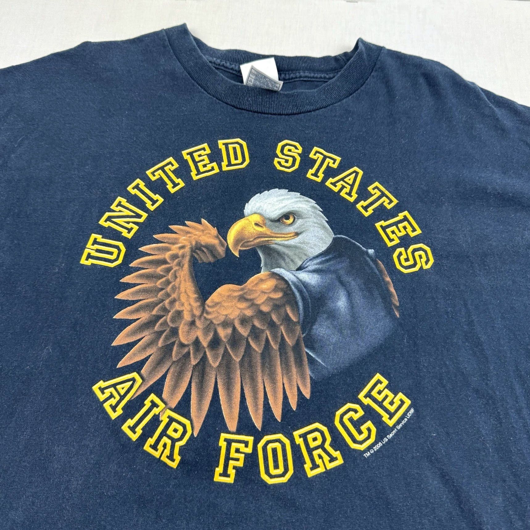 Vintage VINTAGE United States Air Force Shirt Adult Large Blue Grunge Y2K Eagle American Shirt Mens T-Shirt Grunge Military 90s Size US L / EU 52-54 / 3 - 2 Thumbnail