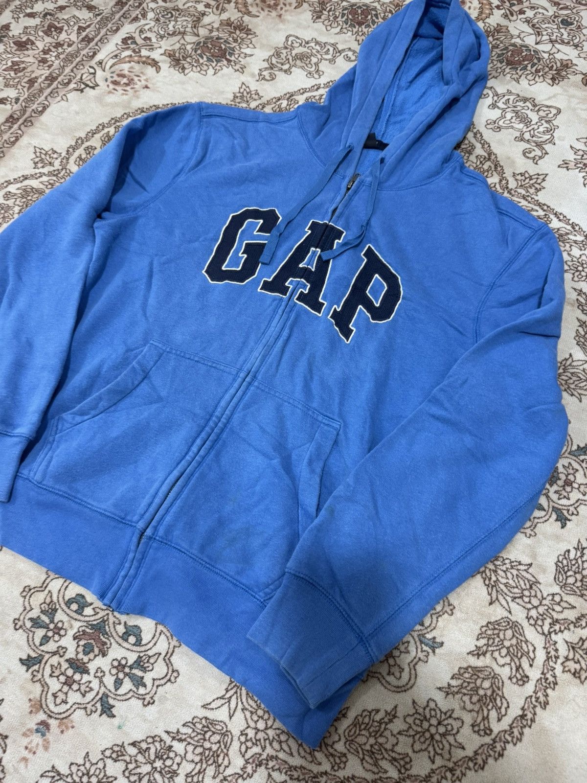 Gap × Vintage Vintage GAP Spellout Zipper Hoodie Size US M / EU 48-50 / 2 - 2 Thumbnail