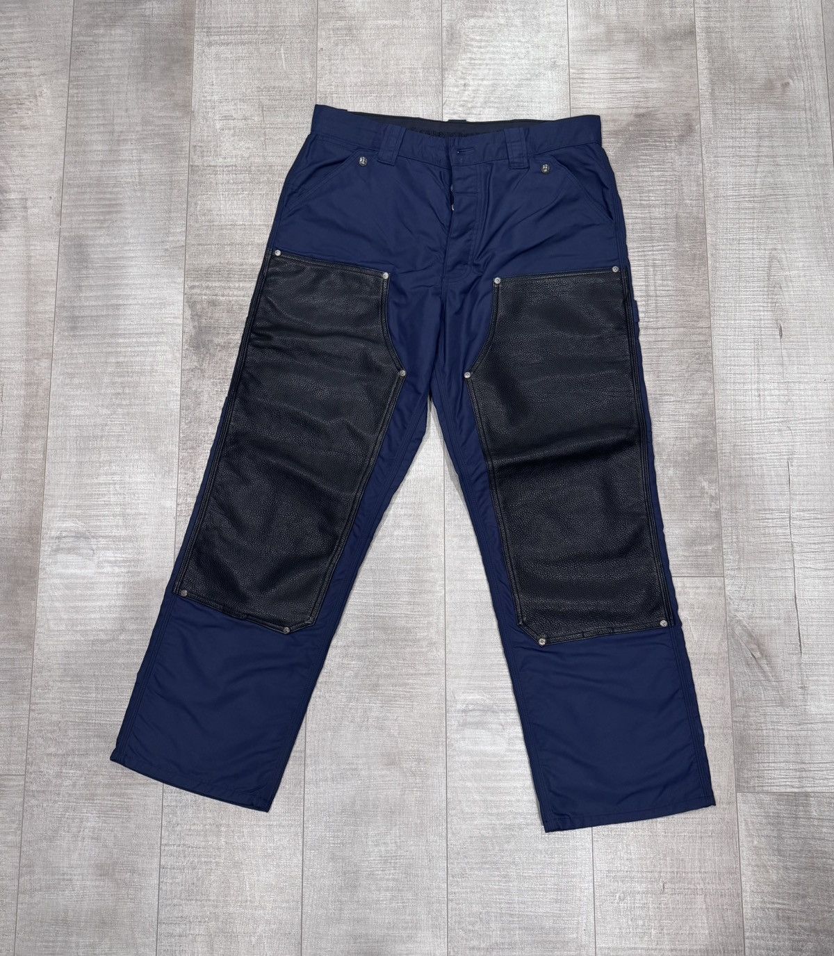 Chrome Hearts CHROME HEARTS 'NAVY' DOUBLE KNEE NYLON PANTS Size US 33 - 1 Thumbnail