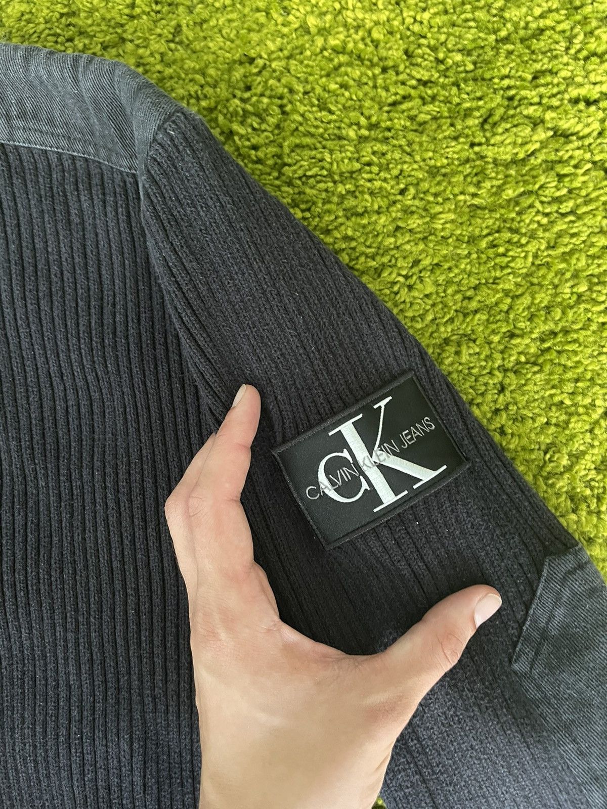 Calvin Klein × Designer Calvin Klein avant garde Y2K ribbed knit washed sweater Size US M / EU 48-50 / 2 - 4 Thumbnail