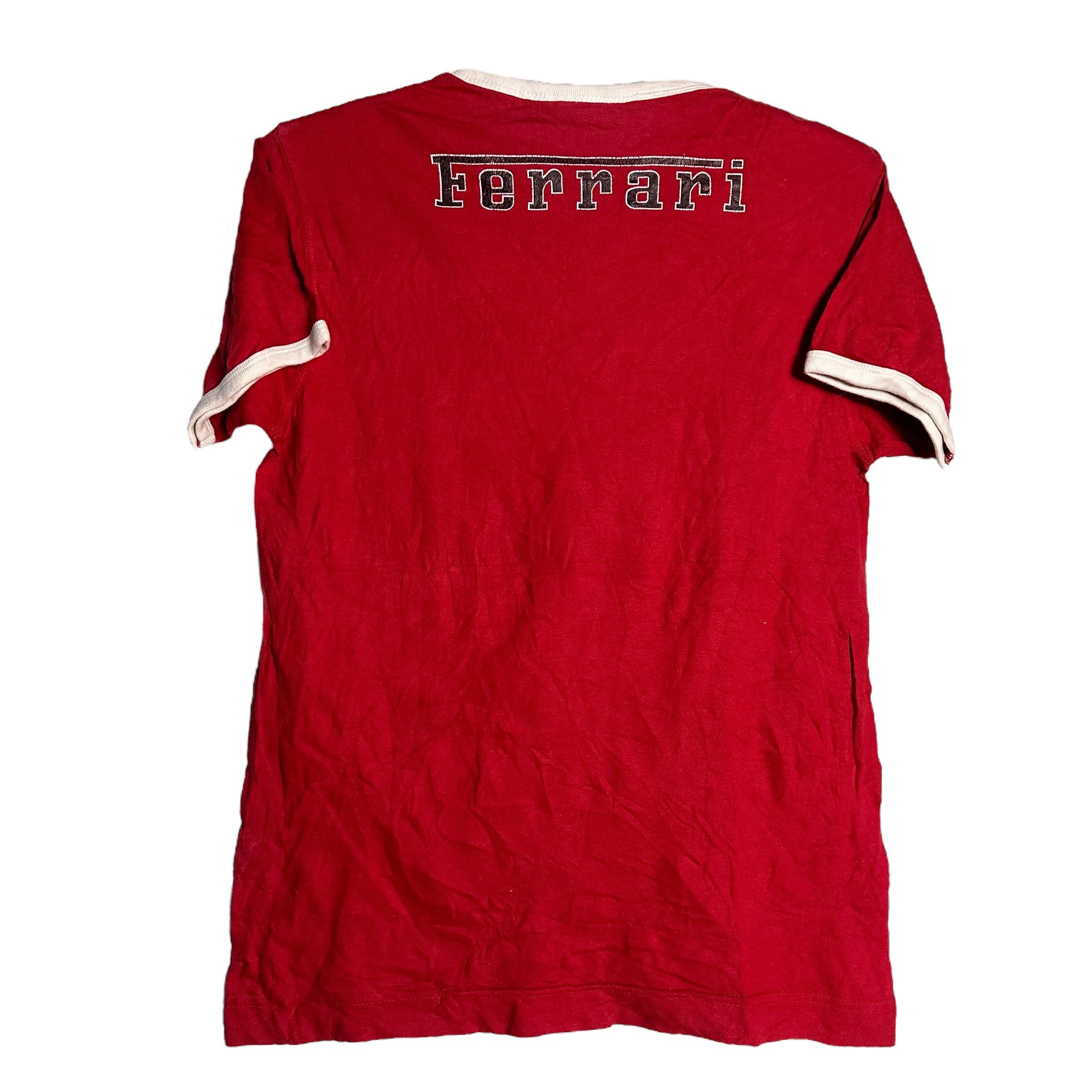 Ferrari × Fila 🔥RARE🔥Vintage Ferrari Spell Out Logo RInger T-shirt Size US XL / EU 56 / 4 - 3 Thumbnail