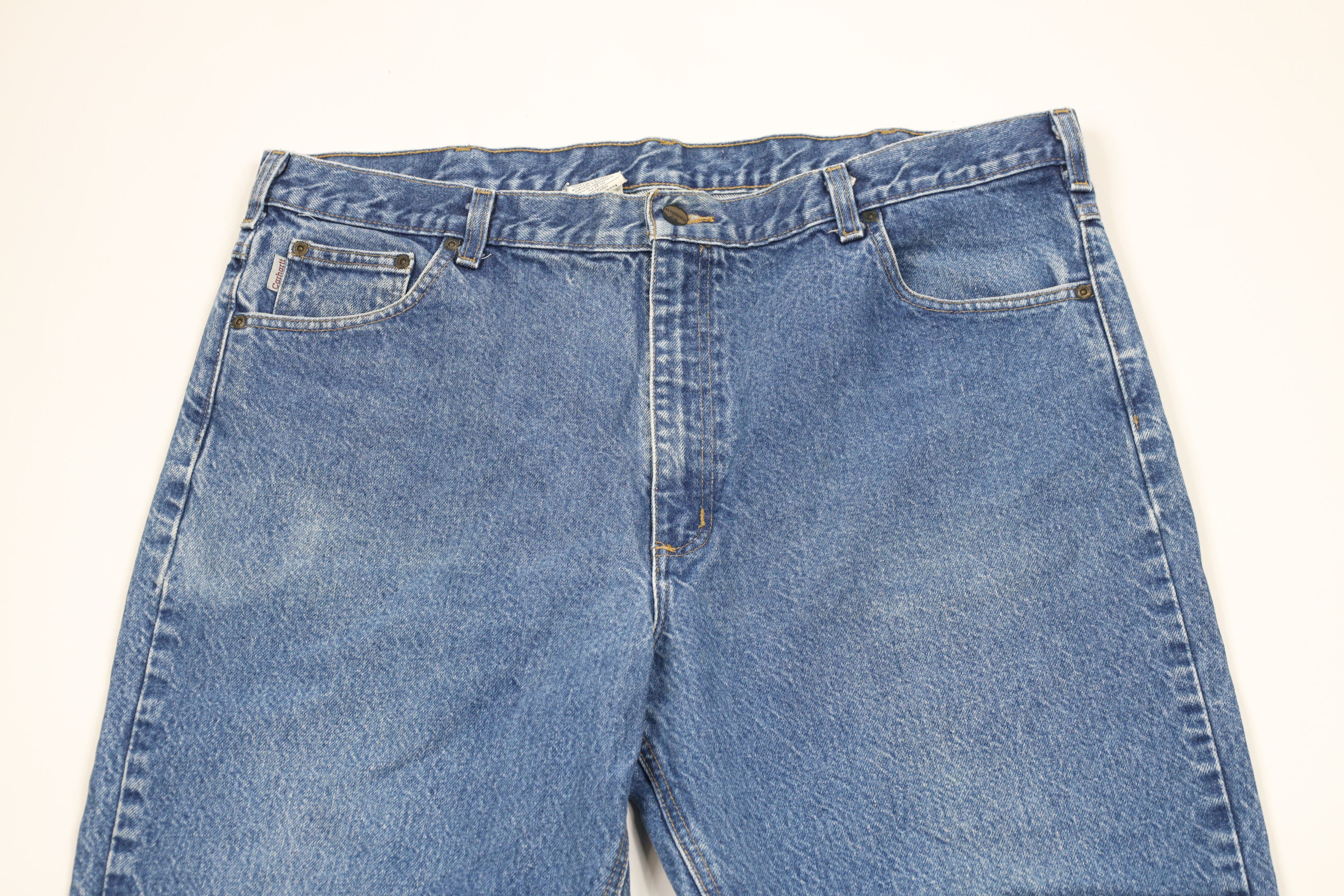 Carhartt × Vintage Vintage Carhartt Spell Out Traditional Fit Denim Jeans Blue Size US 42 / EU 58 - 2 Thumbnail