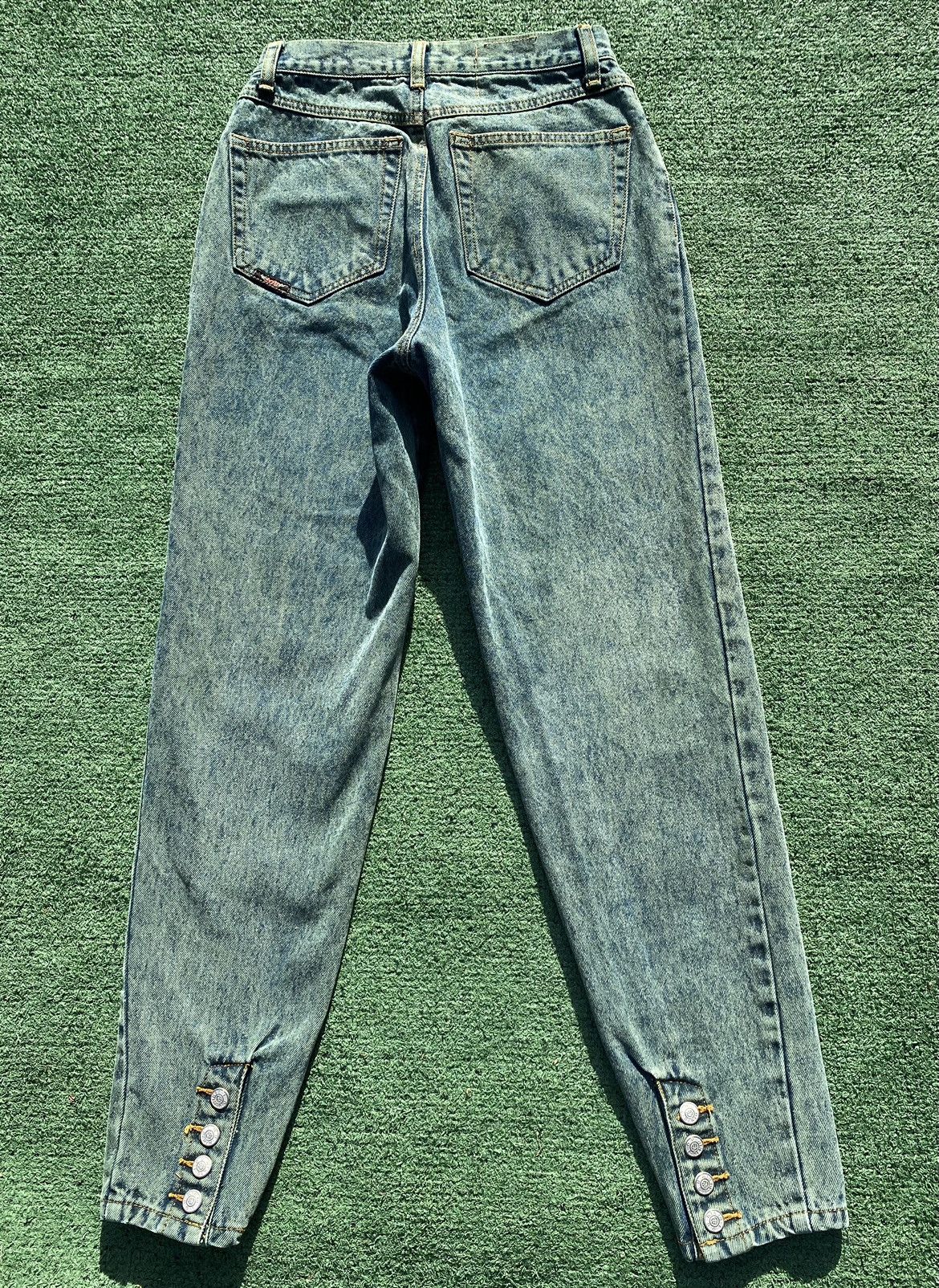 Vintage Vintage 80’s IOU Green Acid Wash Skinny Denim Jean 24” Waist Size 24" / US 00 / IT 34 - 1 Thumbnail