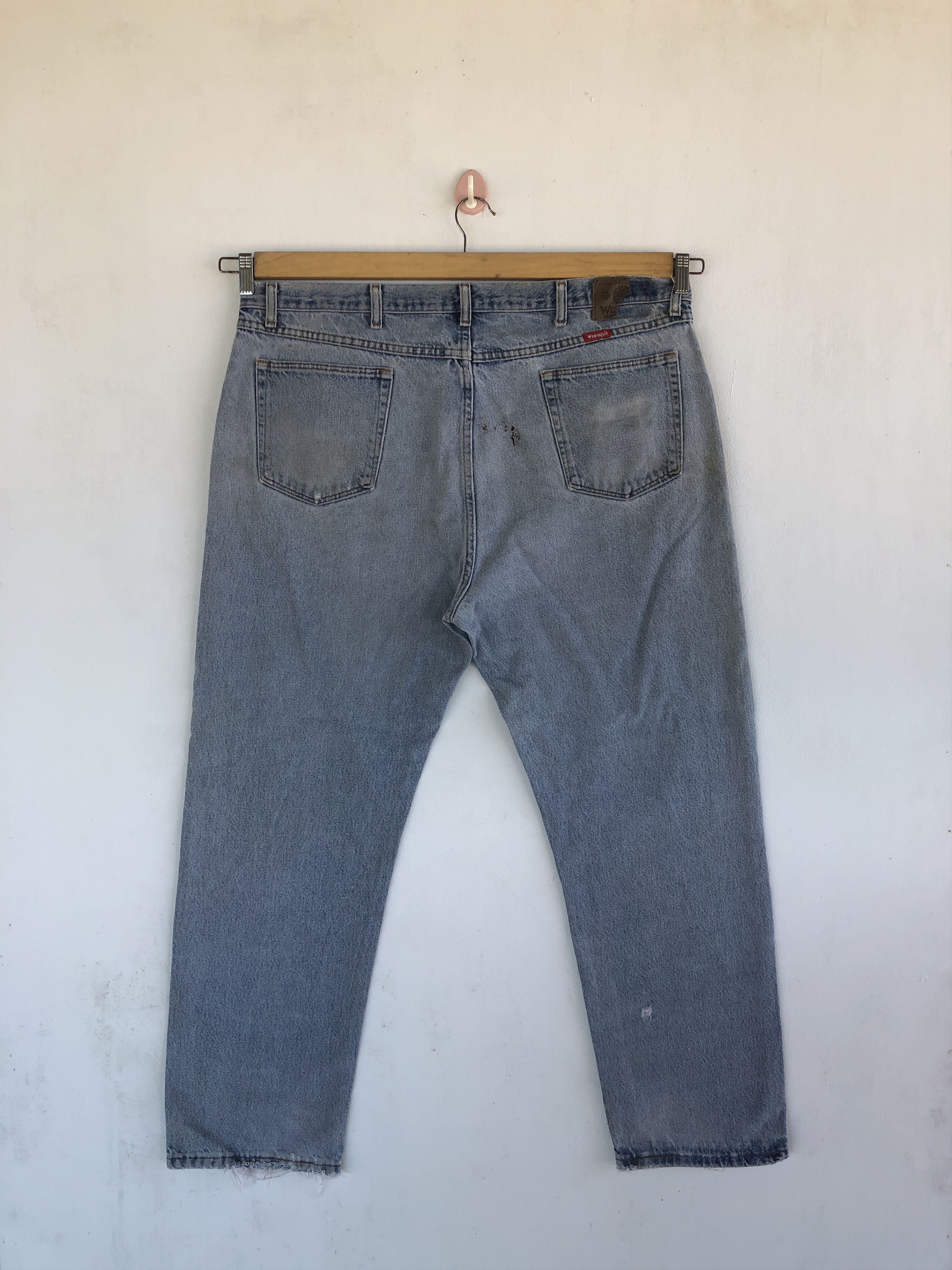 Wrangler Crazy Y2K Baggy Oversized Distressed Wrangler Faded Jeans Size US 38 / EU 54 - 2 Thumbnail