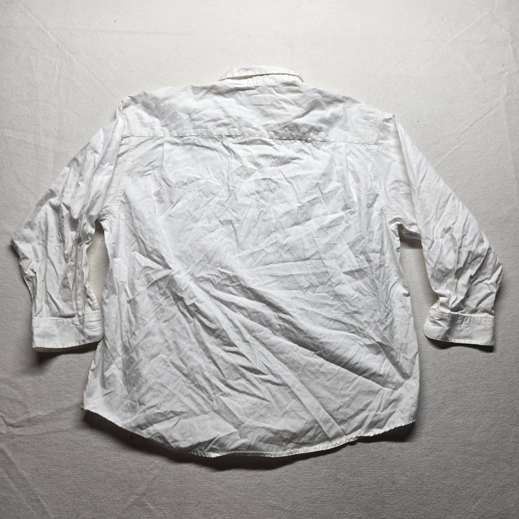Eddie Bauer VINTAGE Eddie Bauer Dress Shirt Solid White 100% Cotton Button-Down Adult Men 2XL White Mens Dress Shirt Size 48R - 6 Thumbnail