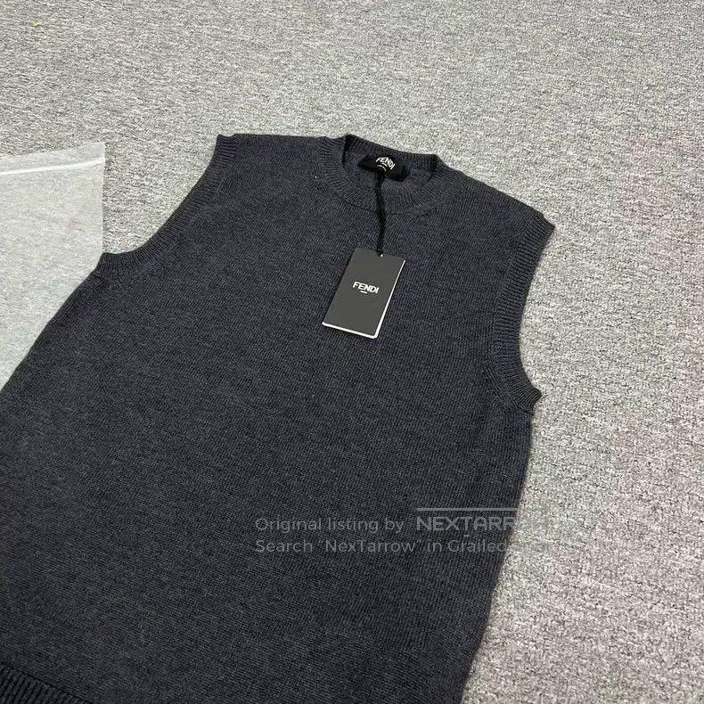 Fendi Fendi Double F Embroidered Logo Wool Knit Vest Size M / US 6-8 / IT 42-44 - 2 Thumbnail
