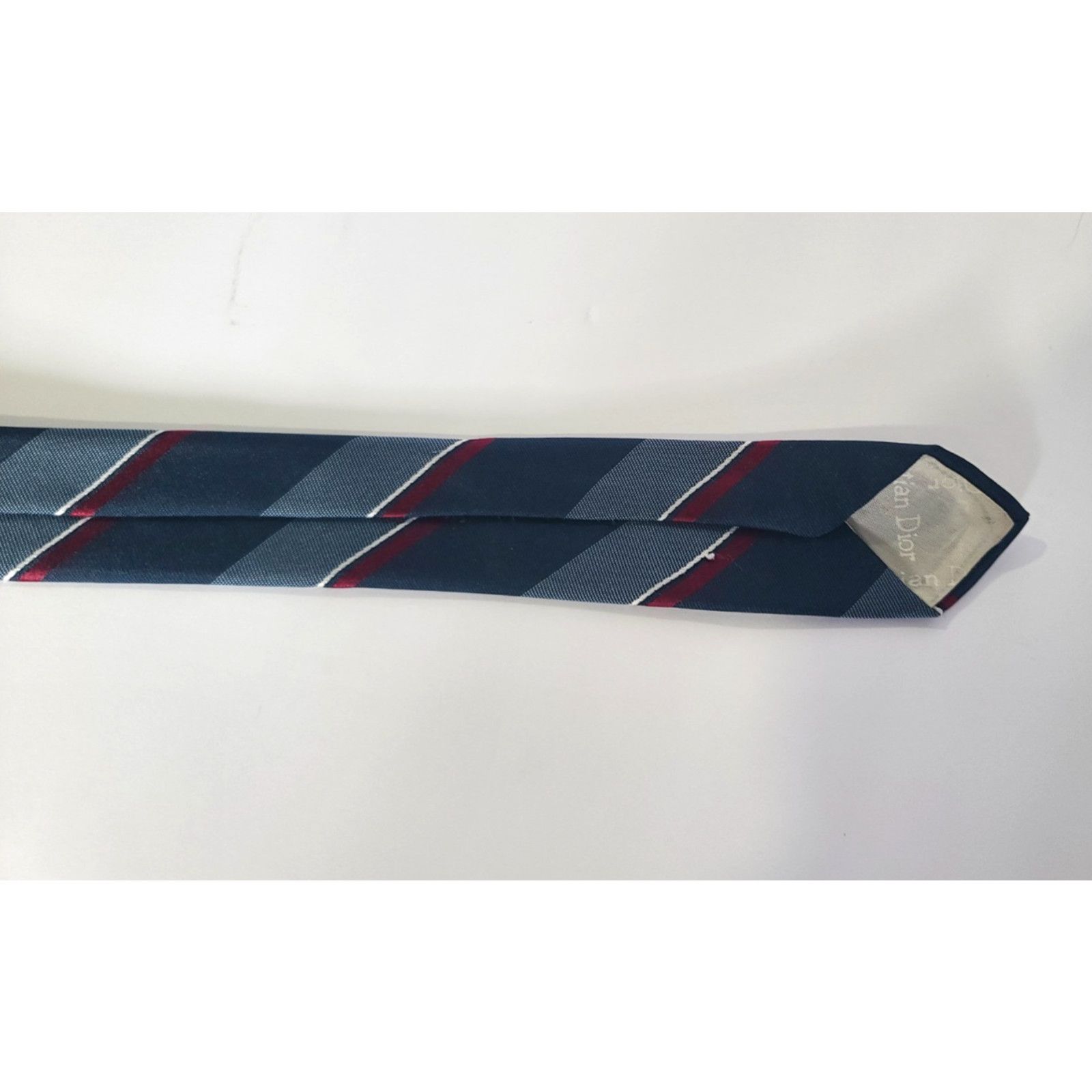 Dior Vintage Christian Dior Designer Striped Blue Mens Tie Size ONE SIZE - 5 Thumbnail