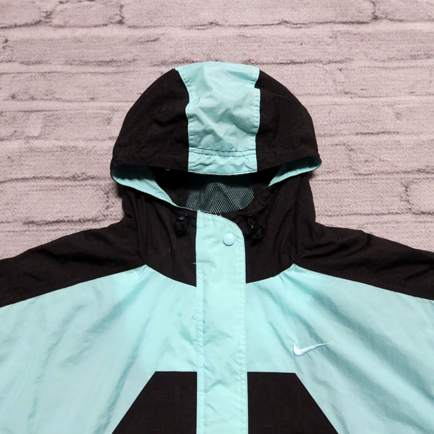 Nike Vintage Nike Swoosh Parka Jacket Womens XL Aqua 90s Ripstop Logo Coat Size XL / US 12-14 / IT 48-50 - 5 Thumbnail