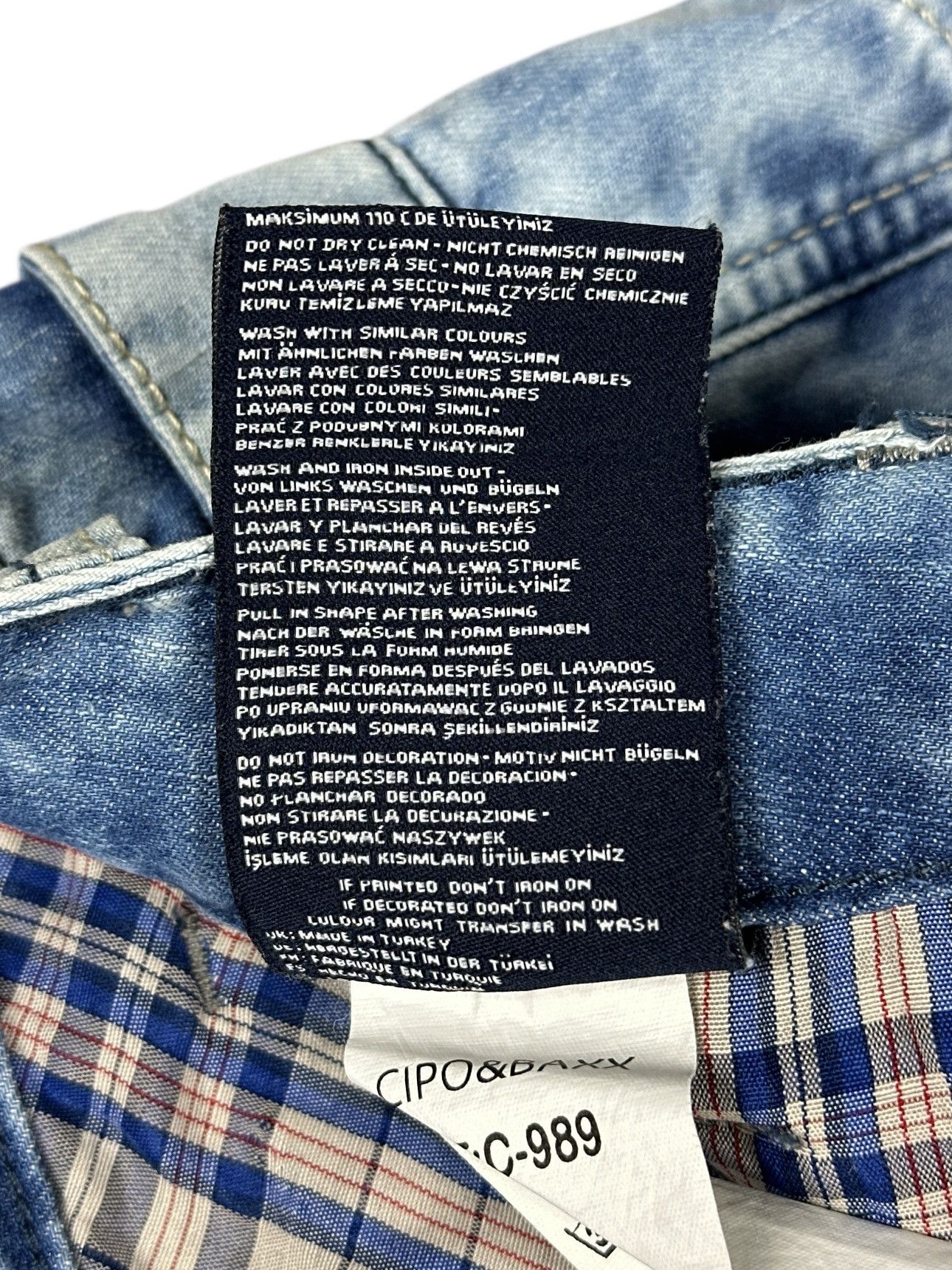 Japanese Brand Vintage Y2K Cipo & Baxx Double Waist Patchwork Jeans W29 L32 Size US 29 - 11 Thumbnail