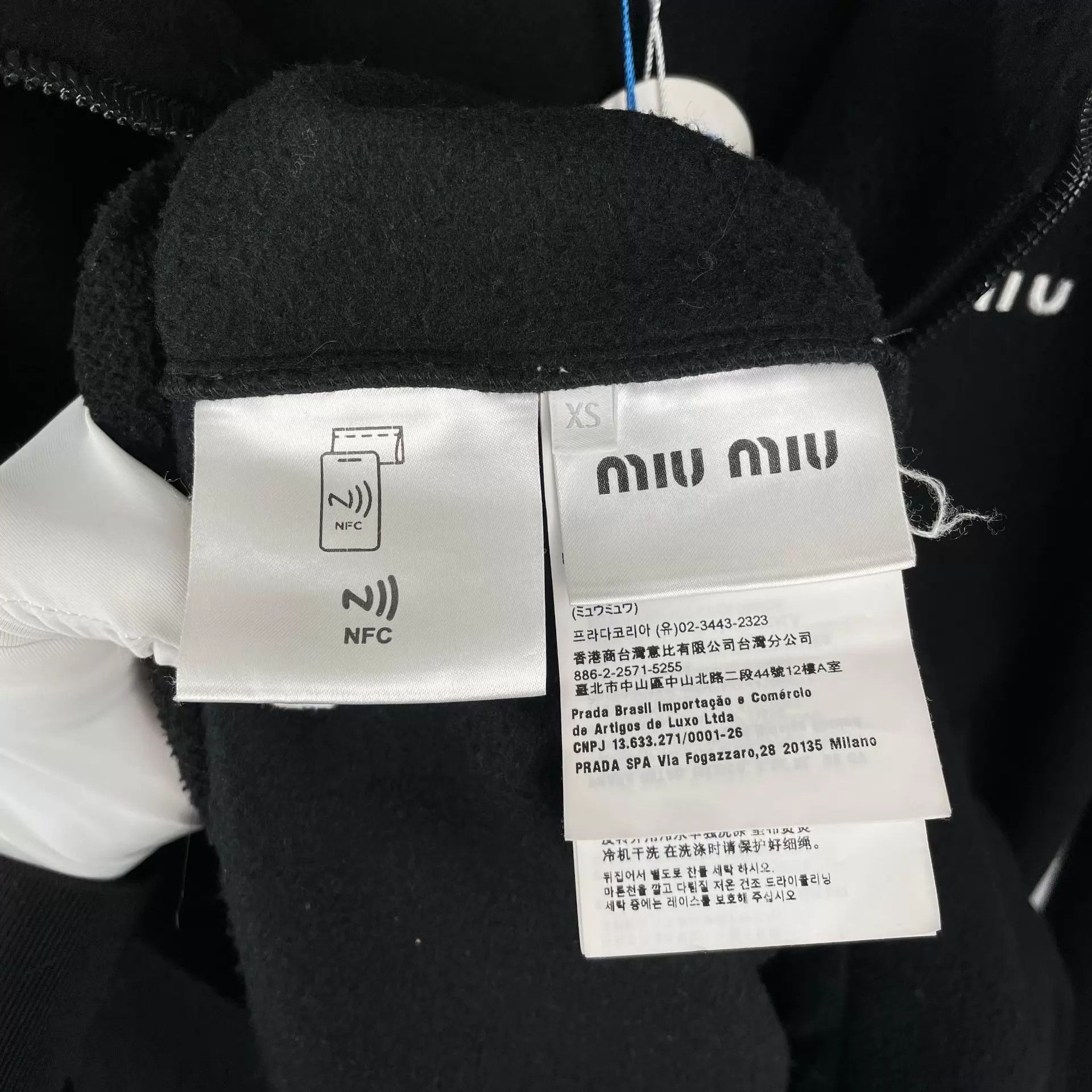 Miu Miu MIU MIU Black Fleece Chest Logo Jacket Size XS / US 0-2 / IT 36-38 - 4 Thumbnail