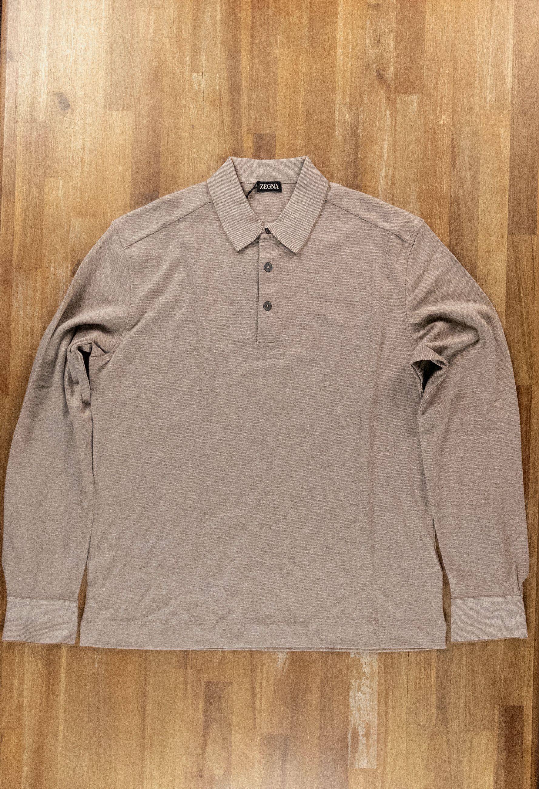 Ermenegildo Zegna ZEGNA beige long sleeve knit polo shirt Size Large Size US L / EU 52-54 / 3 - 4 Thumbnail