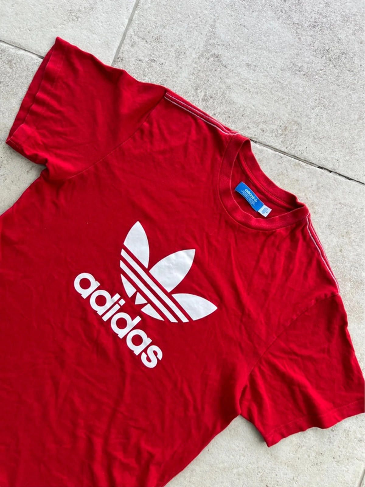 Adidas Red Adidas Logo Tee Size US M / EU 48-50 / 2 - 1 Thumbnail