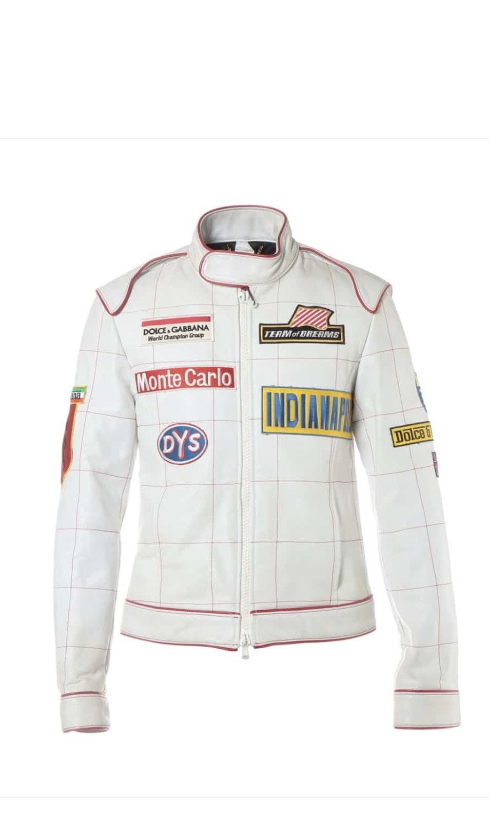 Dolce & Gabbana ホワイトレザージャケット 44 Dolce & Gabbana Dolce Gabbana vintage Racing leather jacket