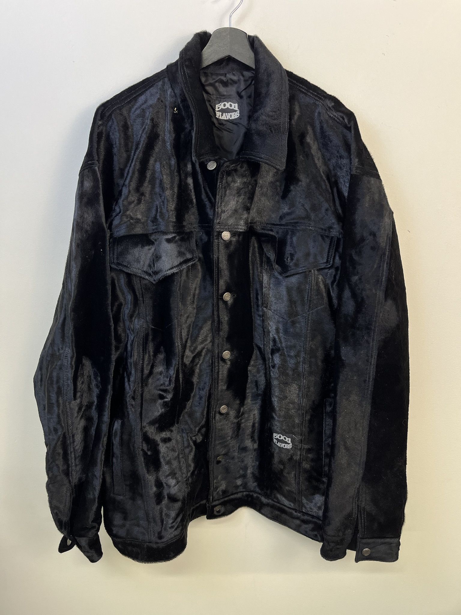 Leather × Vintage Vintage Jacket 1990s 5001 Flavors Bespoke Cow Hide Hair Leather Jacket Size XL Size US L / EU 52-54 / 3 - 1 Thumbnail