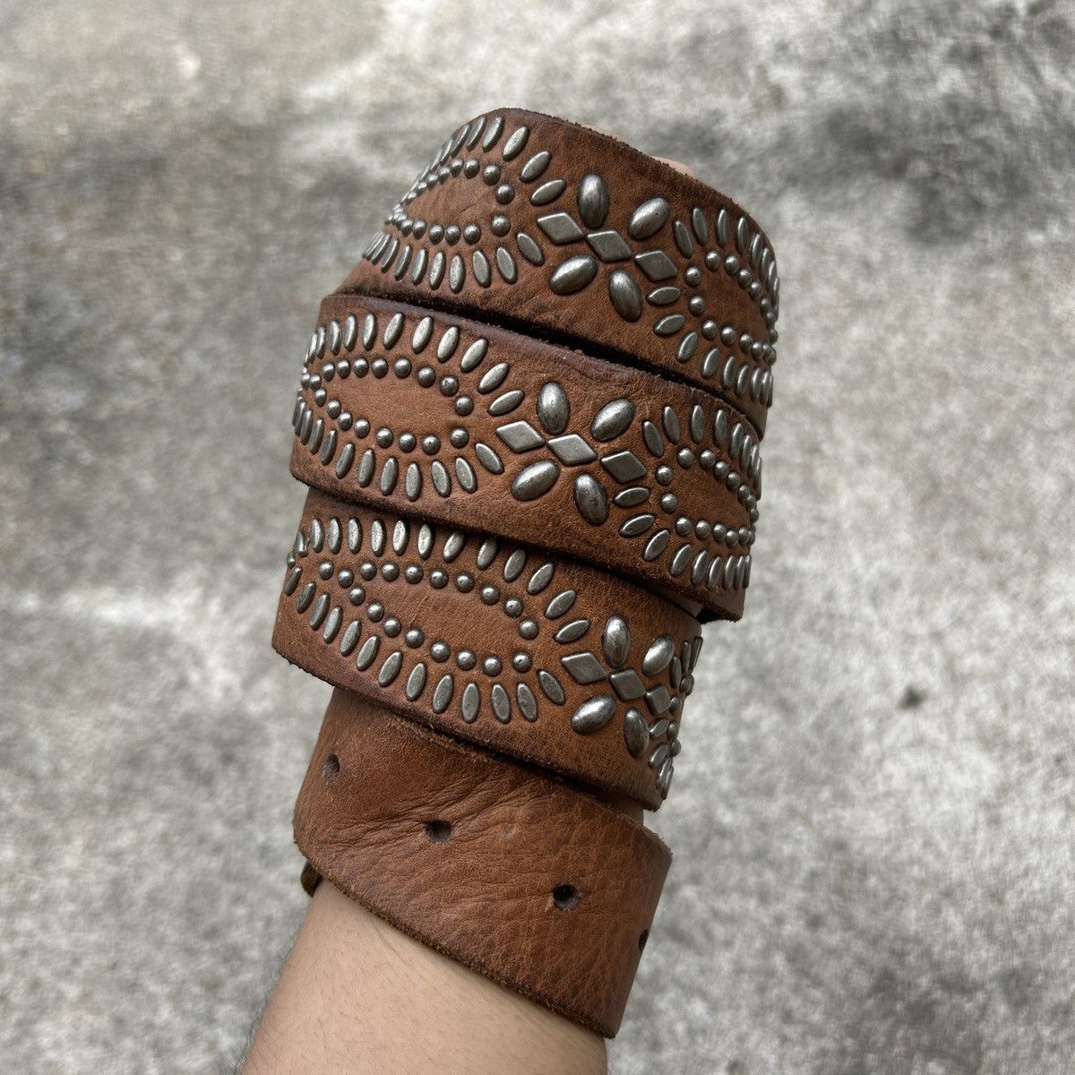 Vintage Vintage studded leather belt (Kapital Style) Size ONE SIZE - 2 Thumbnail