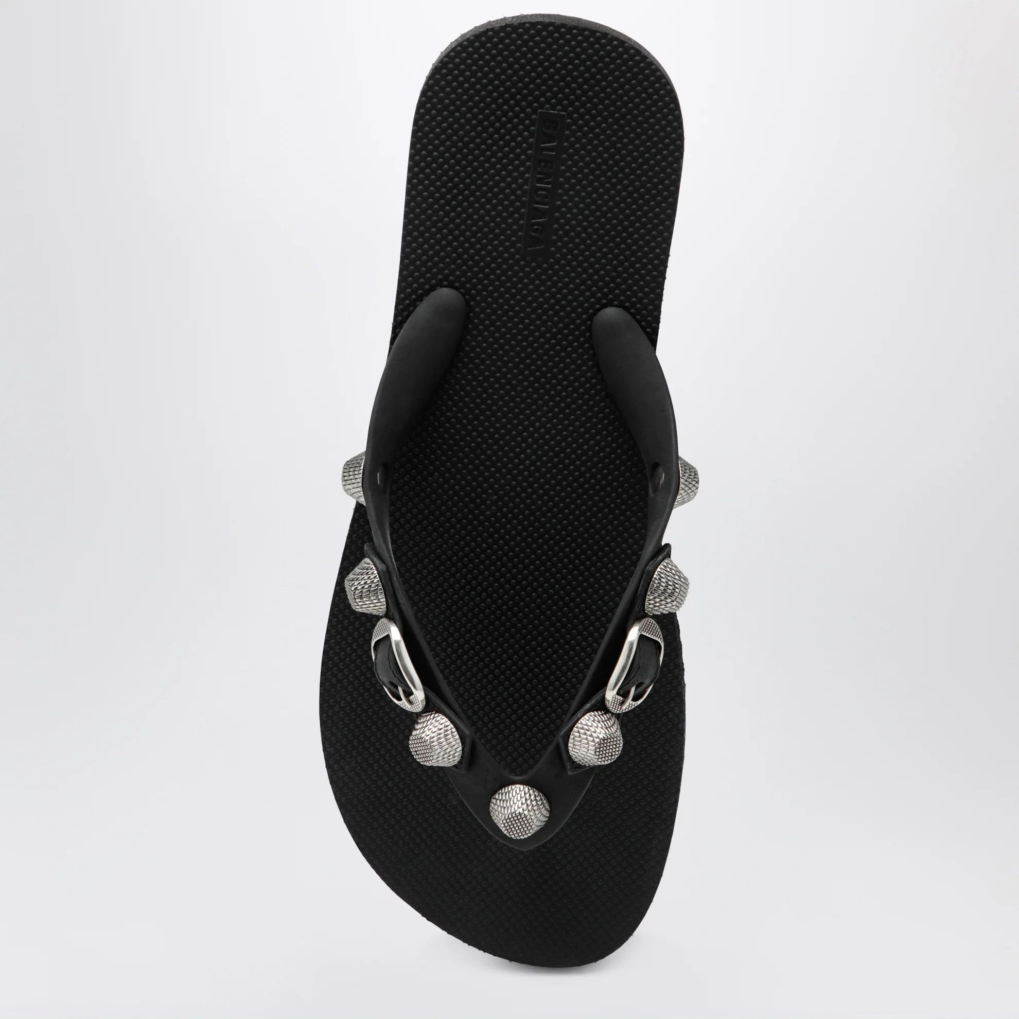 Balenciaga o1d2blof0426 Cagole Rubber Thong Slides in Black Size US 6 / IT 36 - 3 Thumbnail